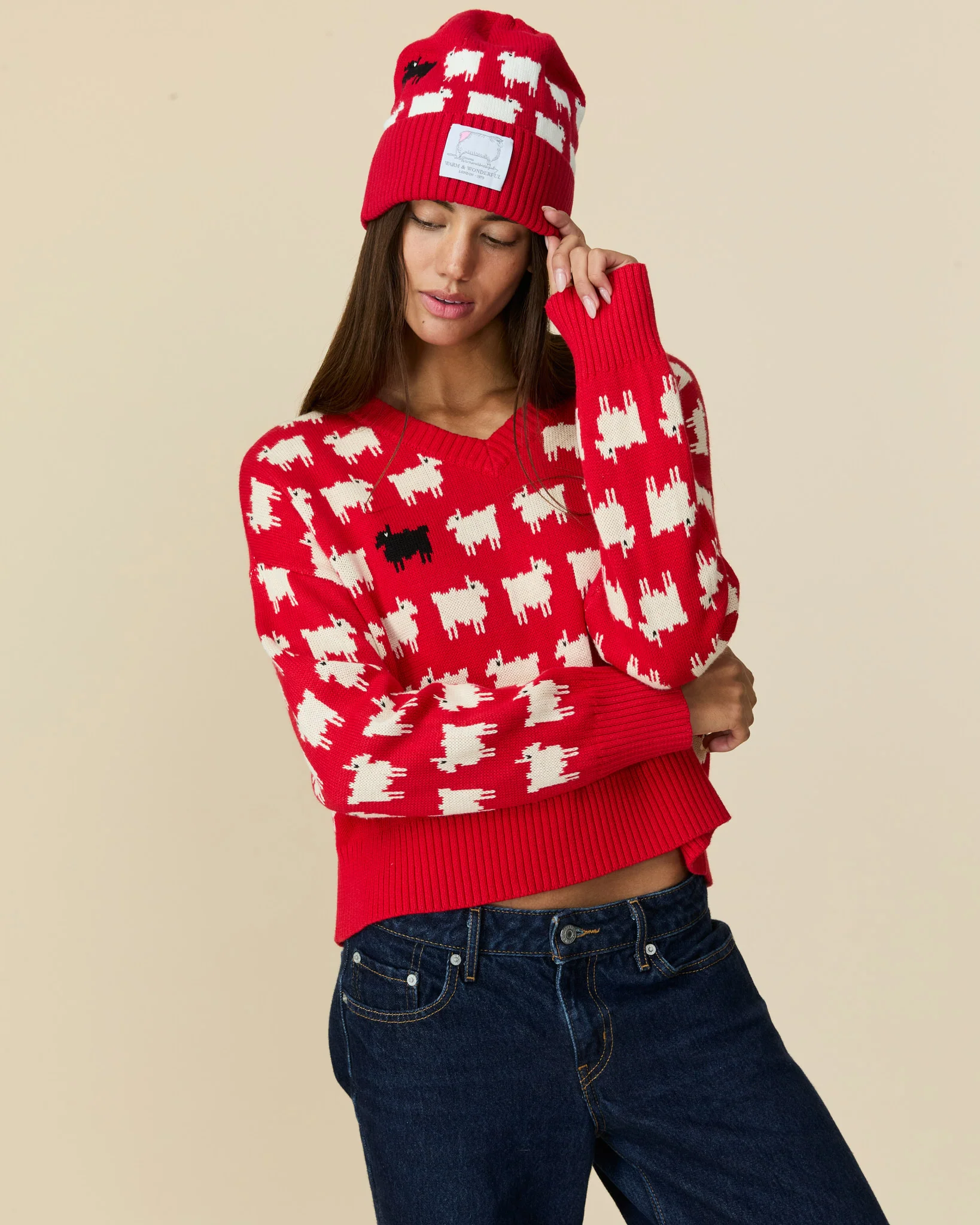 Cotton Sheep Beanie Diana Red - Image 4