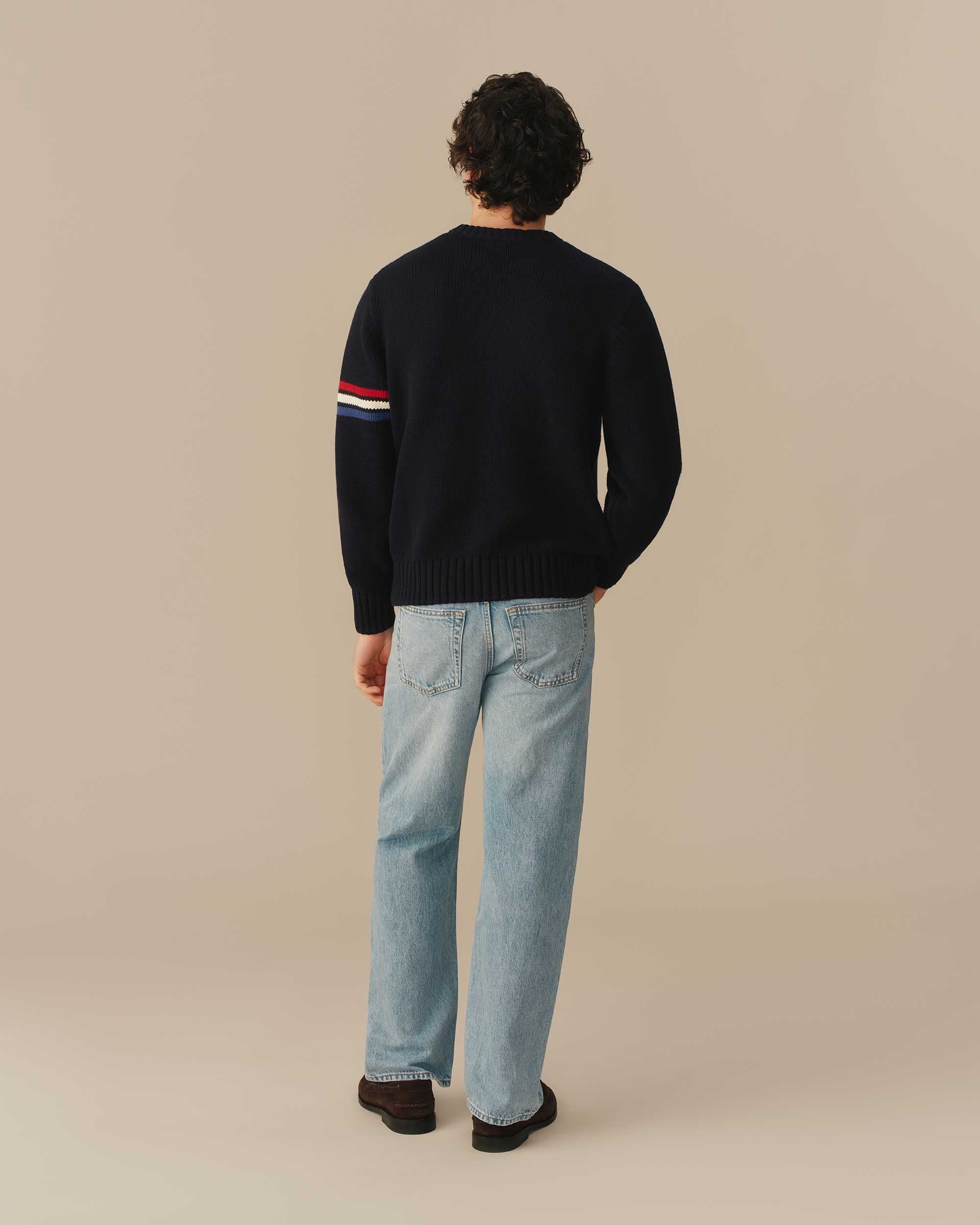 USA Flag Crewneck Sweater Navy - Image 4