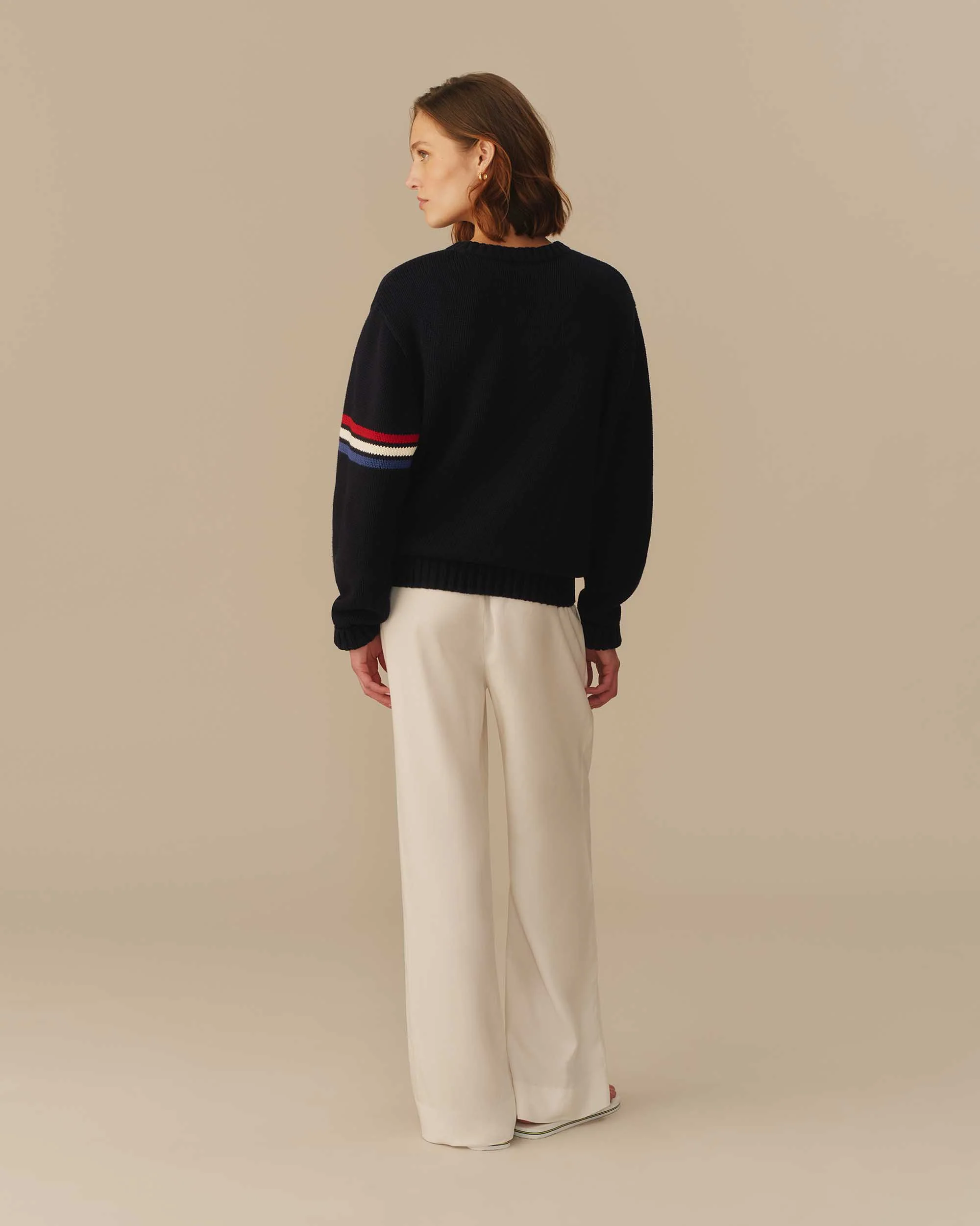 USA Flag Crewneck Sweater Navy - Image 7