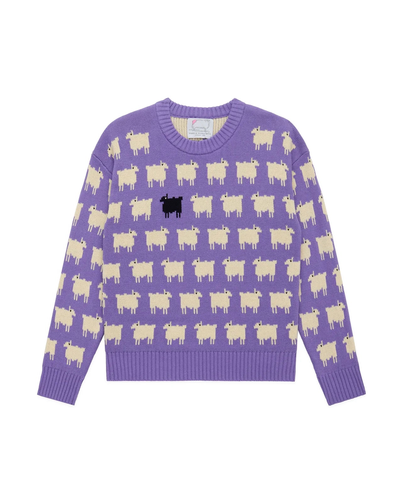 Warm & Wonderful Fitted "Diana Edition" Cotton Sheep Sweater Lavender - Image 6