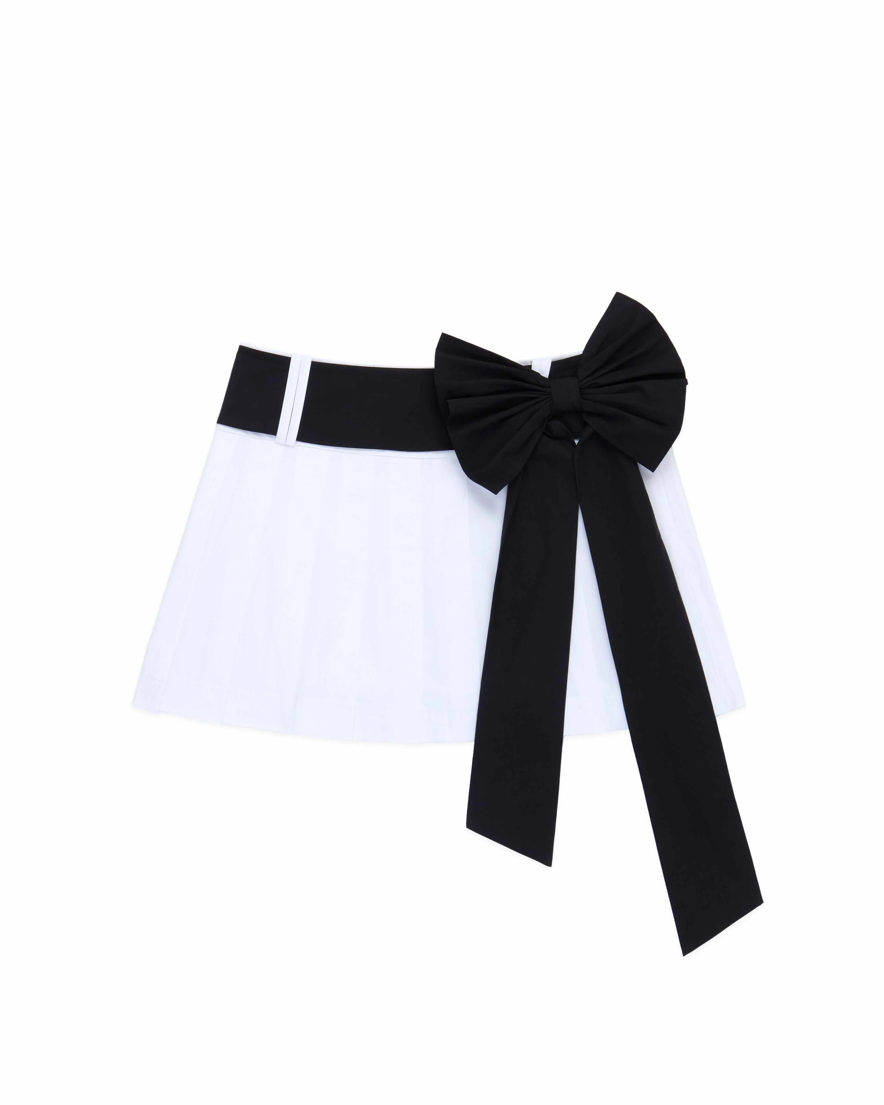 Women's Bow Pleated Skirt White