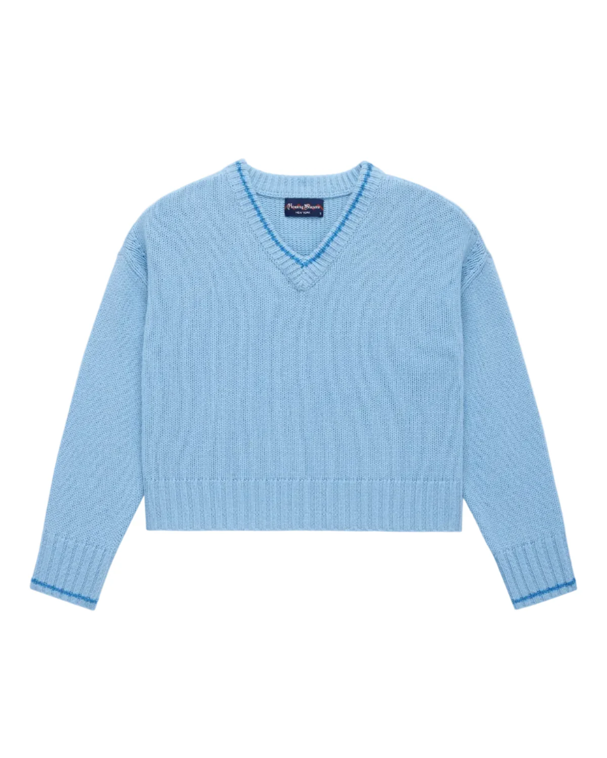 Women's Cashmere Callie V Neck Sweater Sky Blue