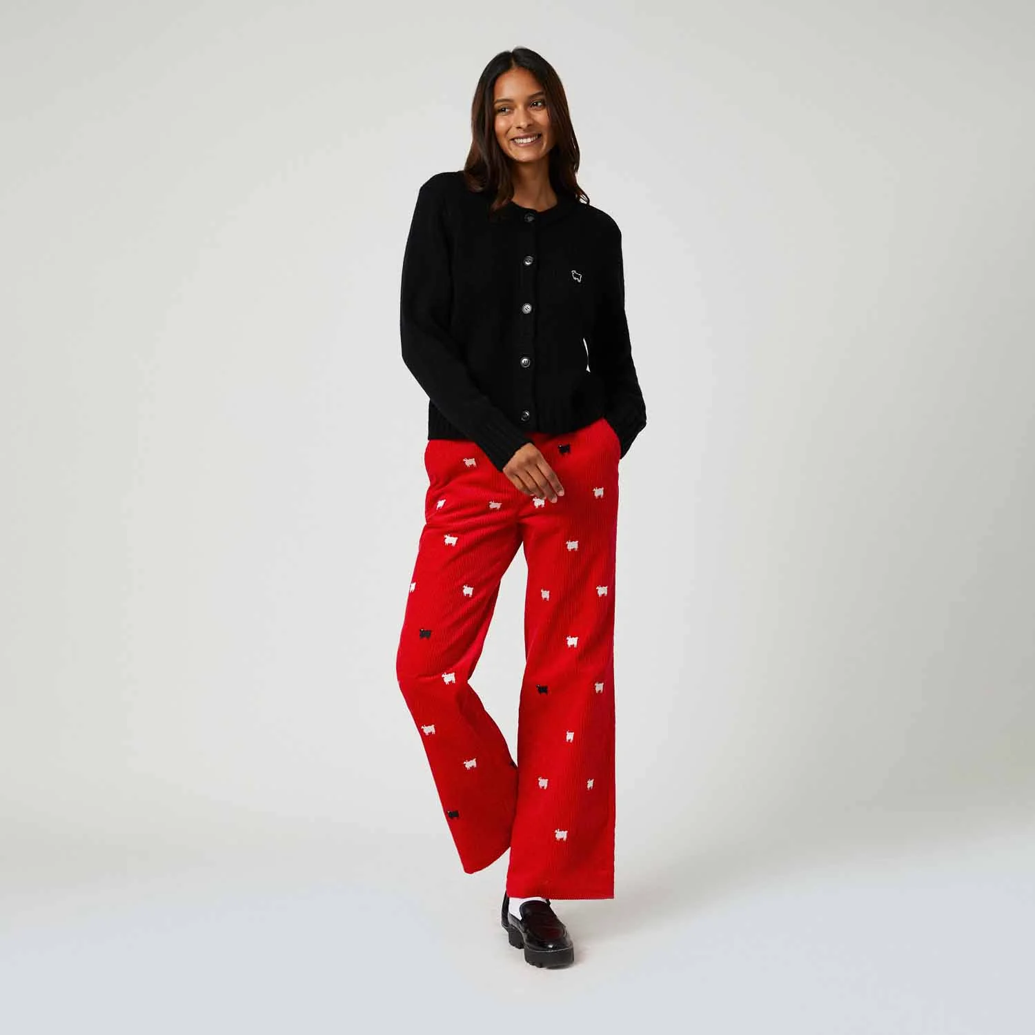 Women's Corduroy Sheep Critter Pant Diana Red - Image 5