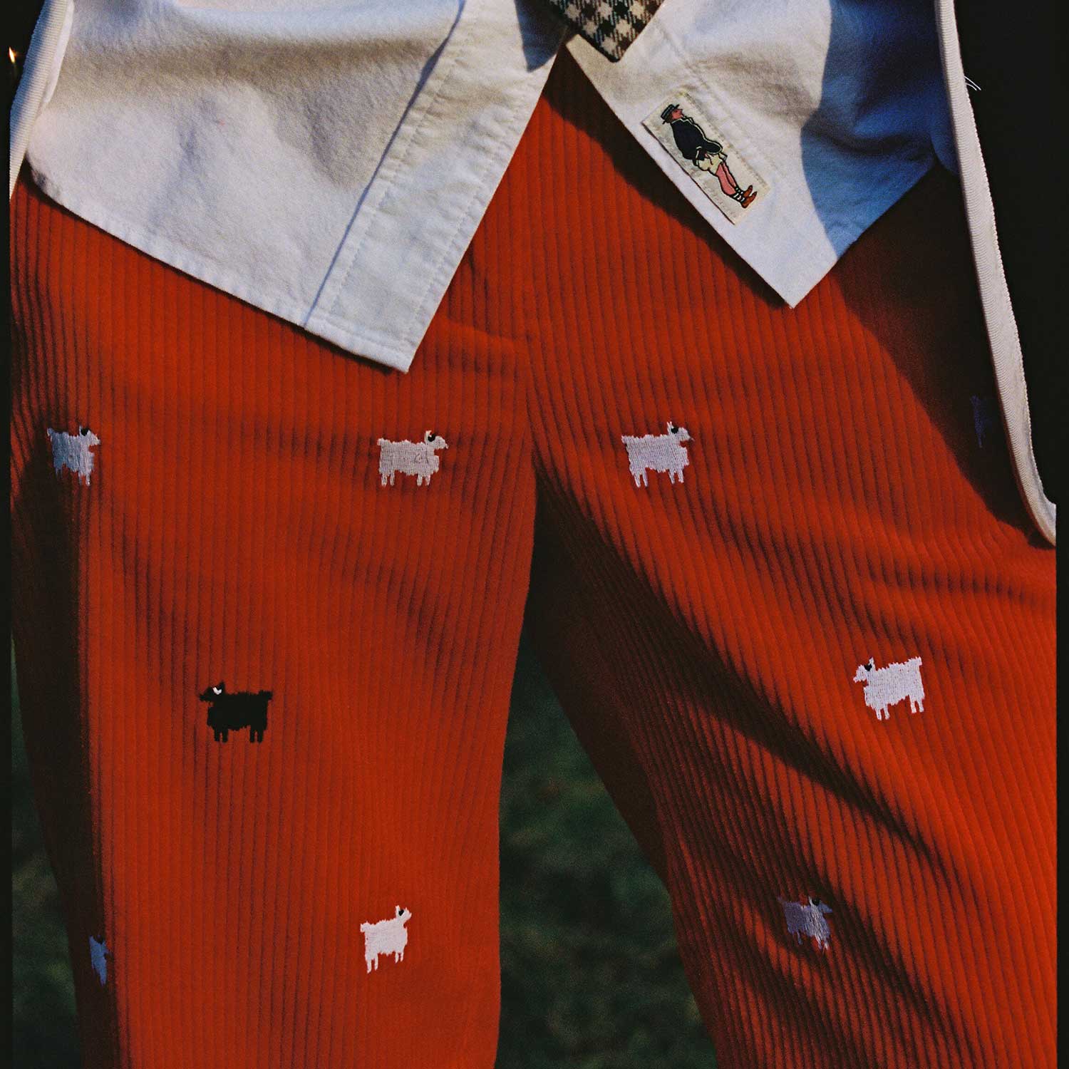 Women's Corduroy Sheep Critter Pant Diana Red - Image 9
