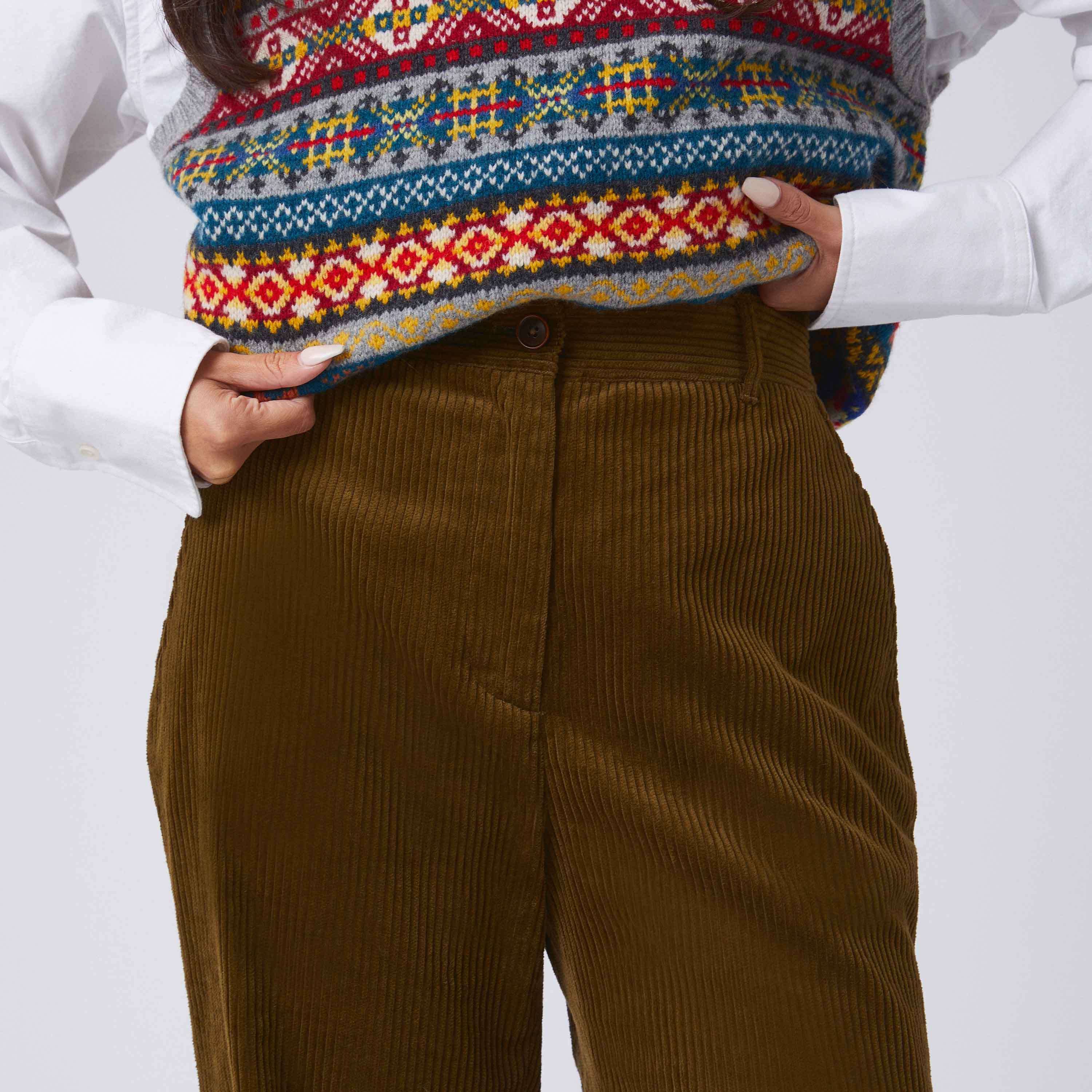 Women's Corduroy Straight Leg Pant Hunter Green - Image 4