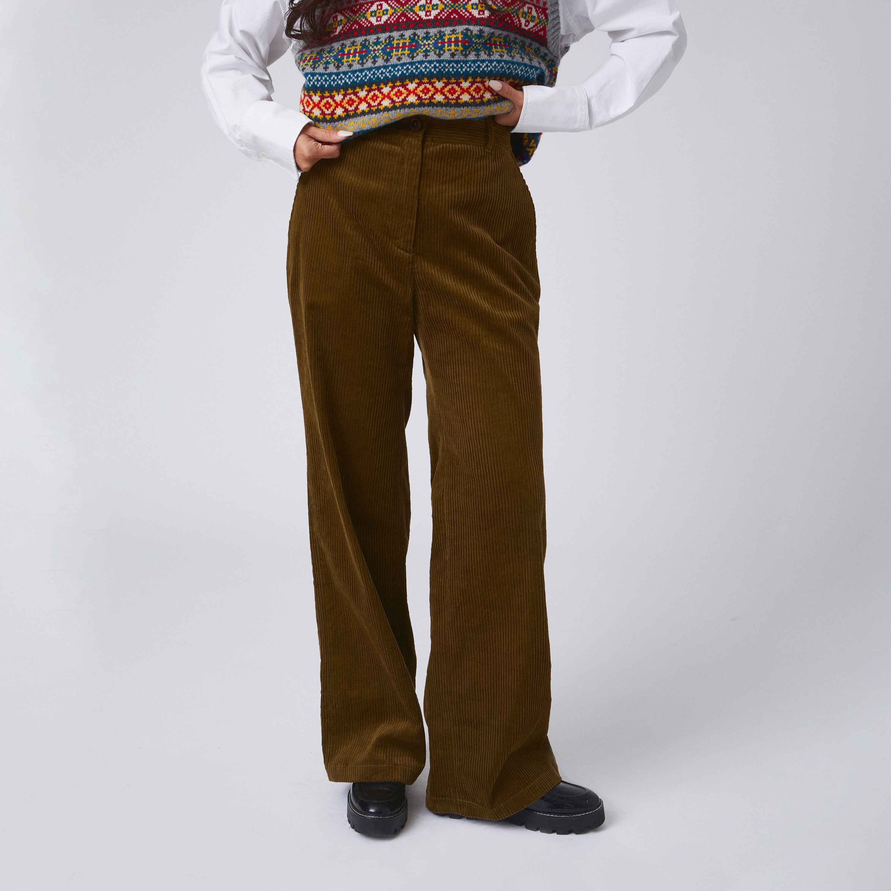 Women's Corduroy Straight Leg Pant Hunter Green - Image 8
