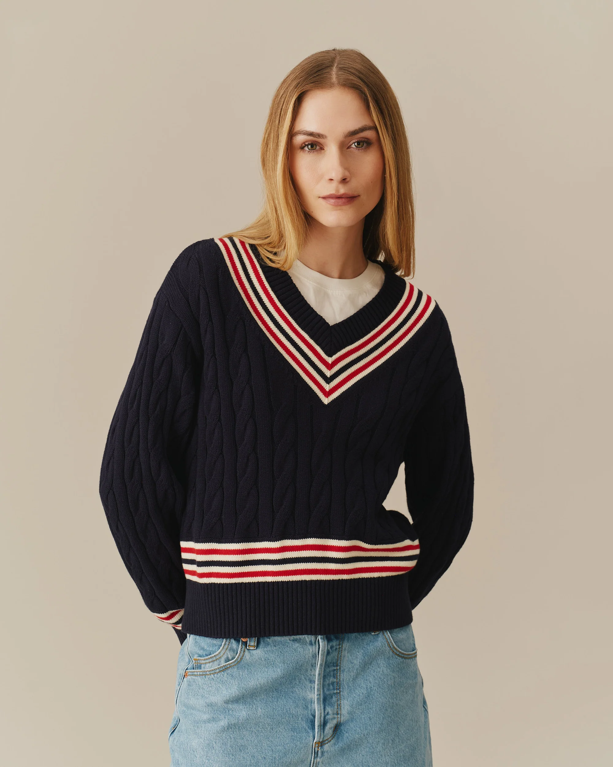Cotton Cricket Sweater Navy