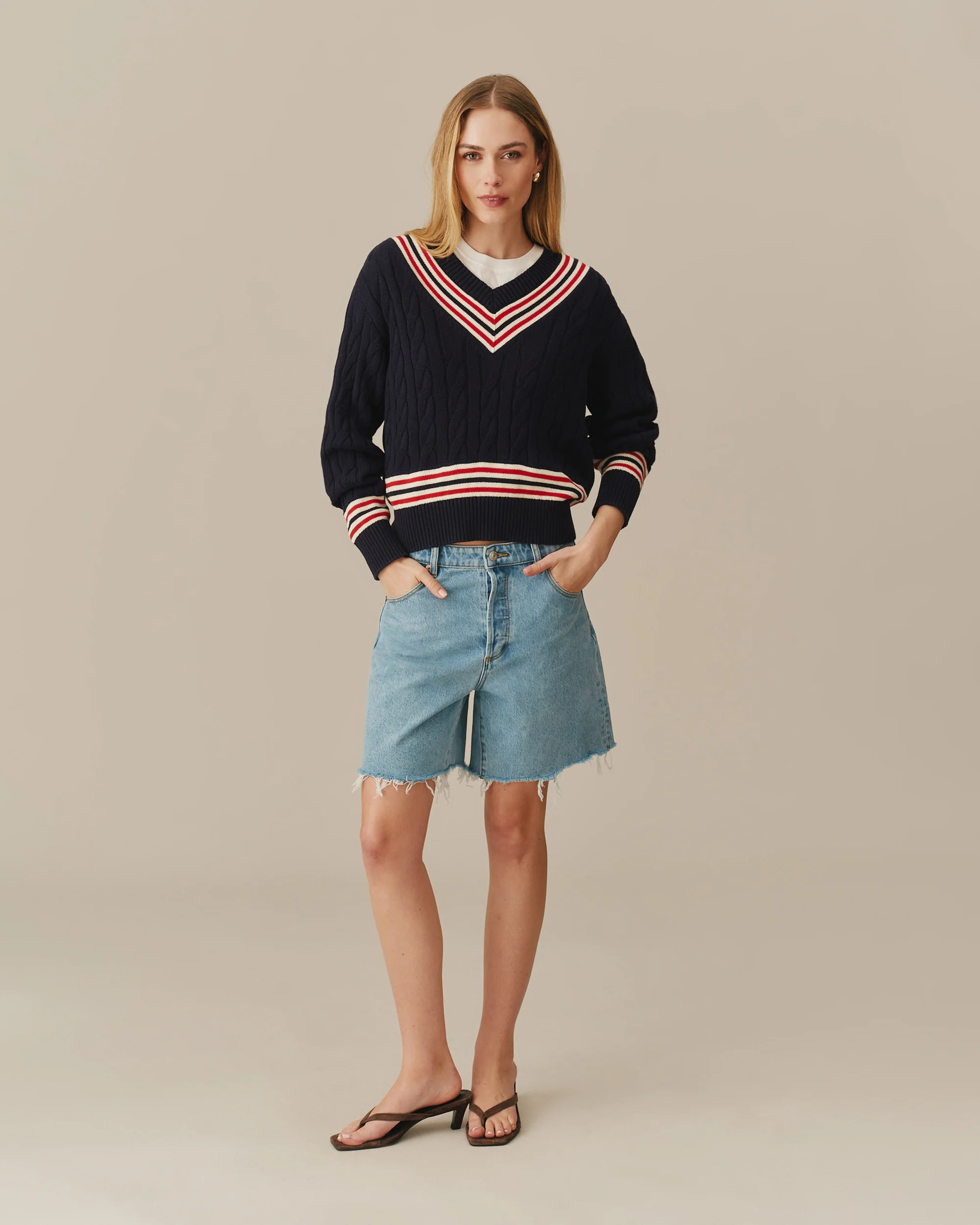 Cotton Cricket Sweater Navy - Image 2