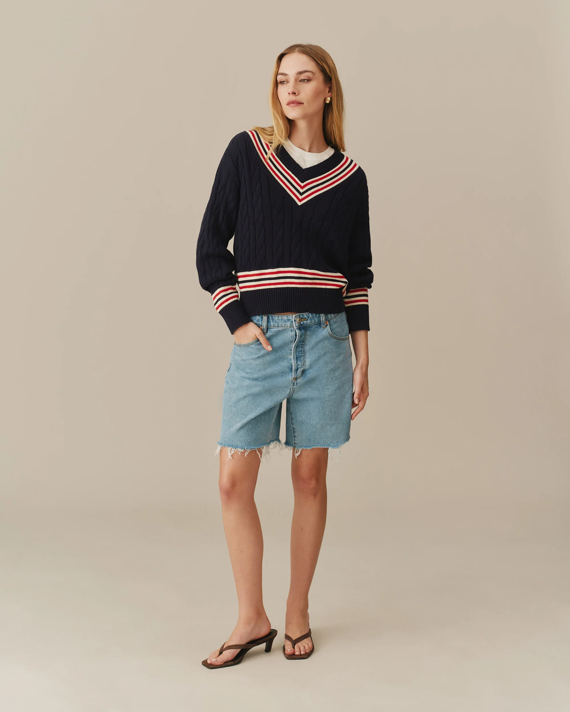 Cotton Cricket Sweater Navy - Image 3