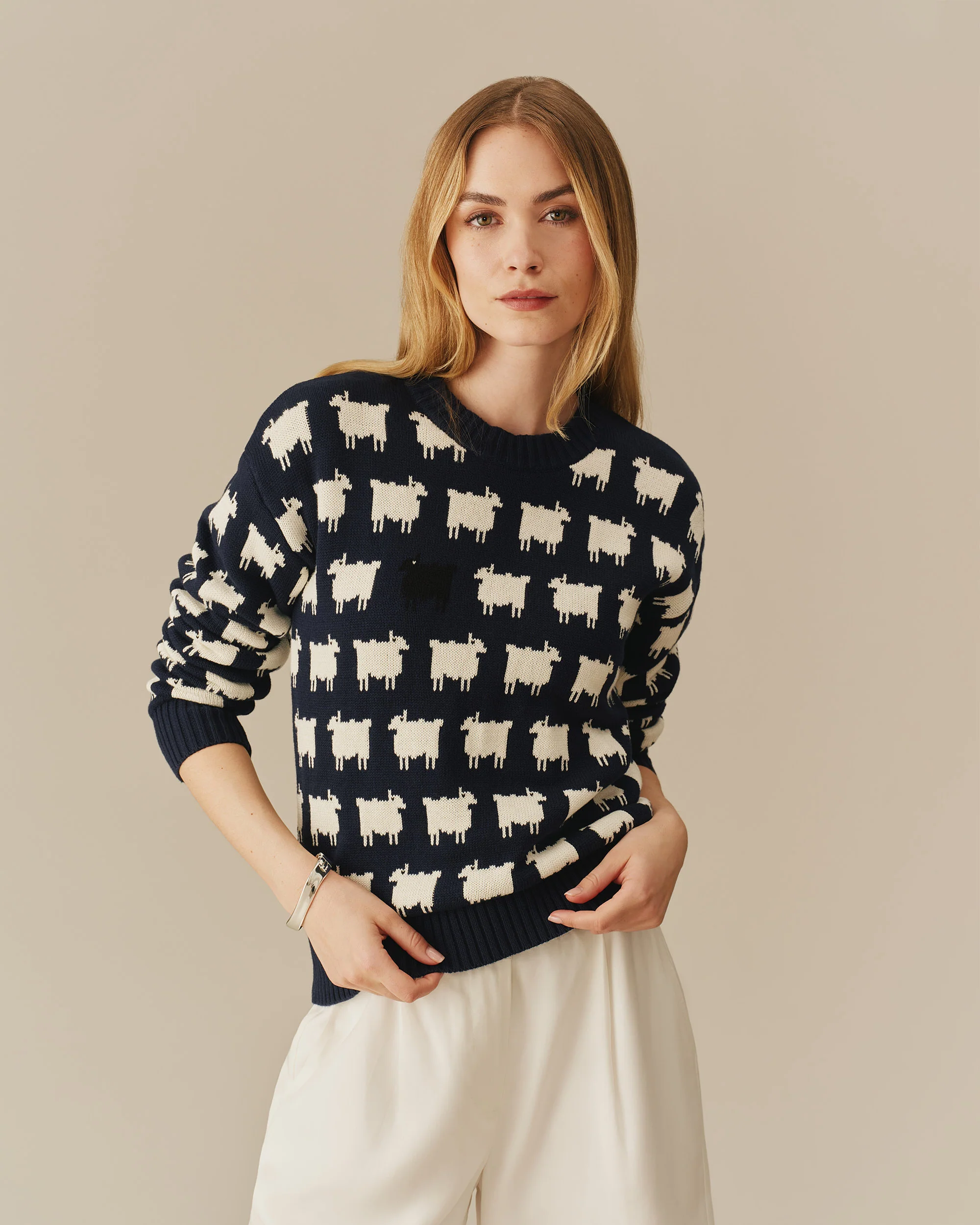 Warm & Wonderful Cotton Diana Edition Sweater Navy