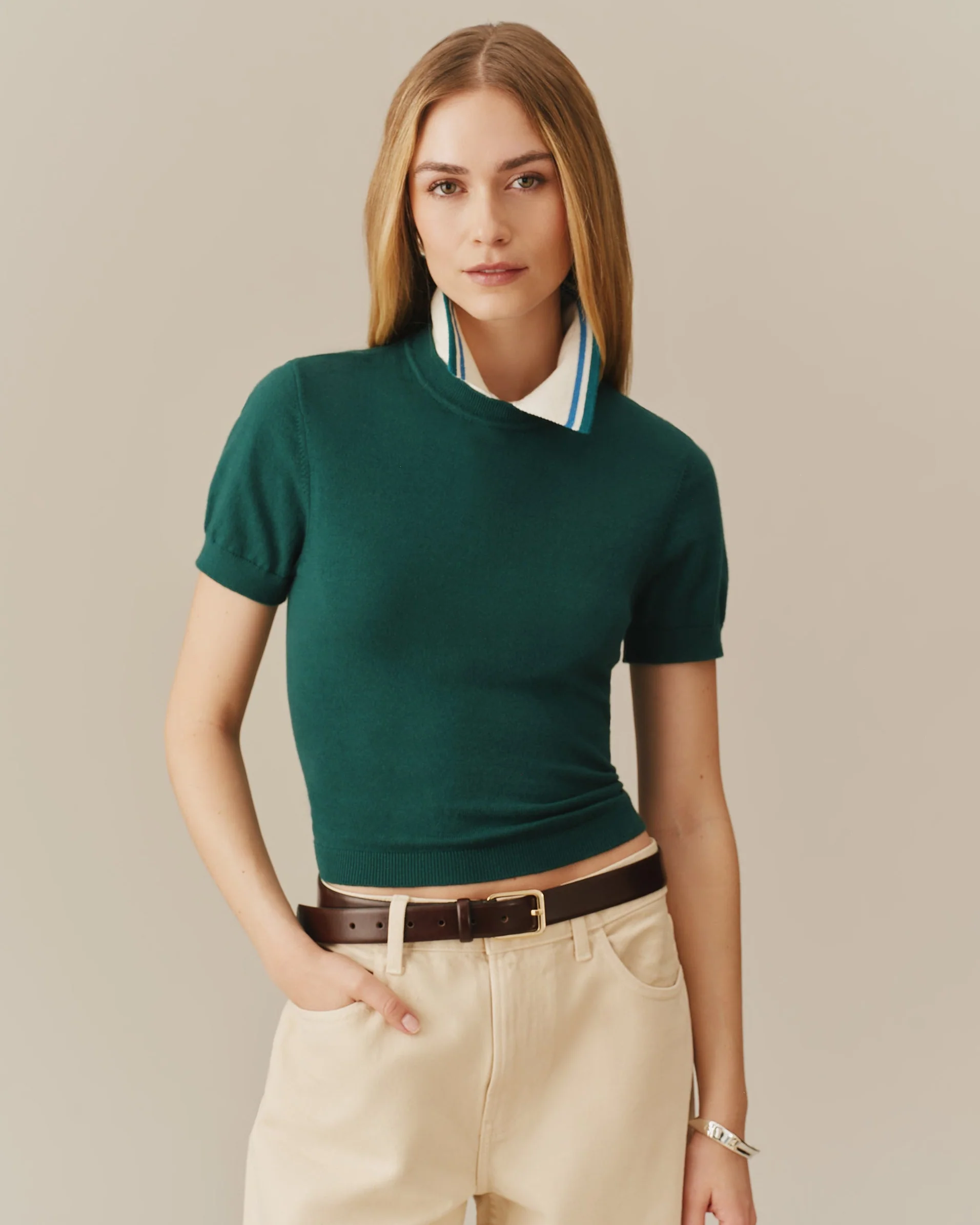 Women's Cotton Knit Tee Green