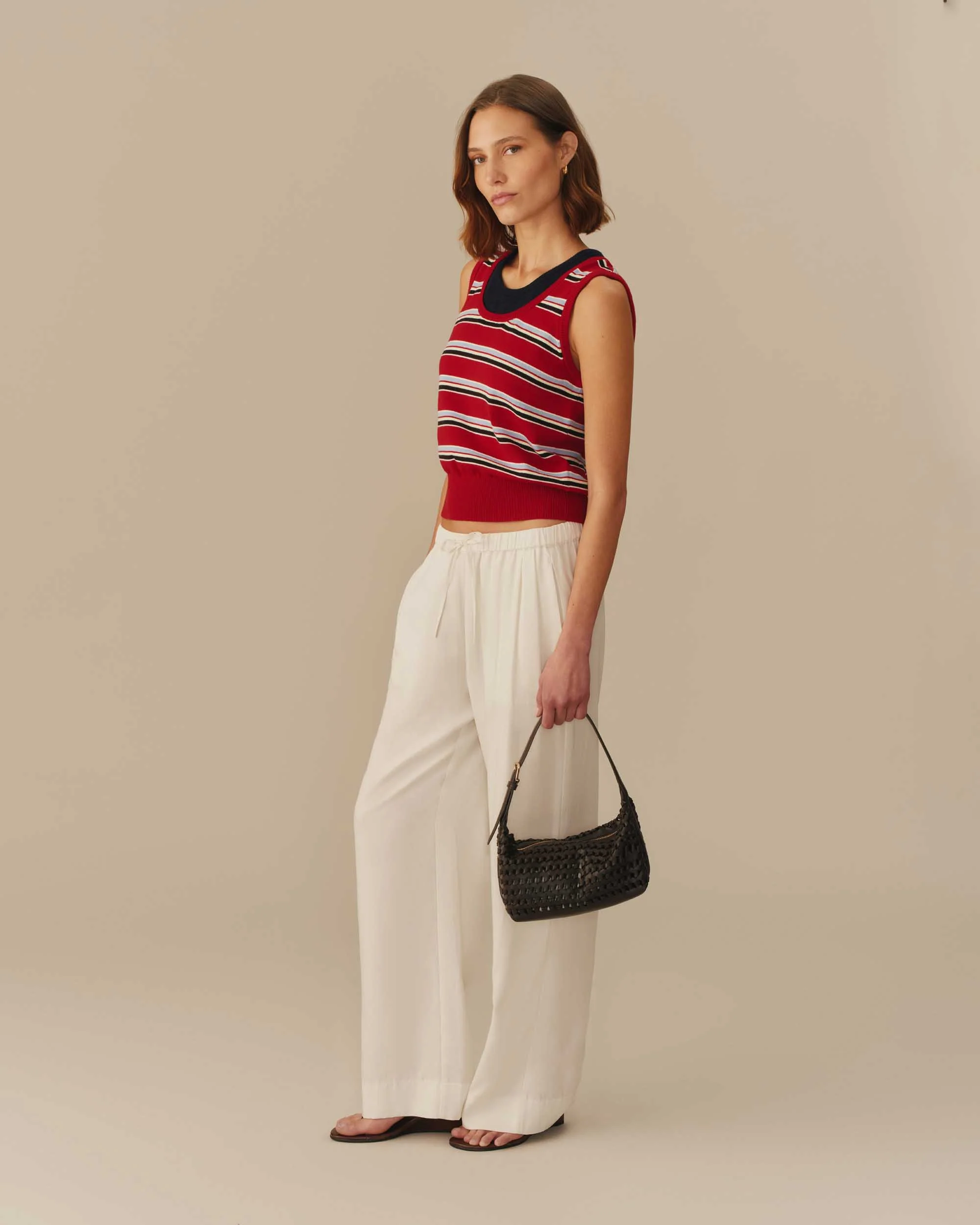Women's Cotton Layered & Striped Knit Tank Multi-Color - Image 4