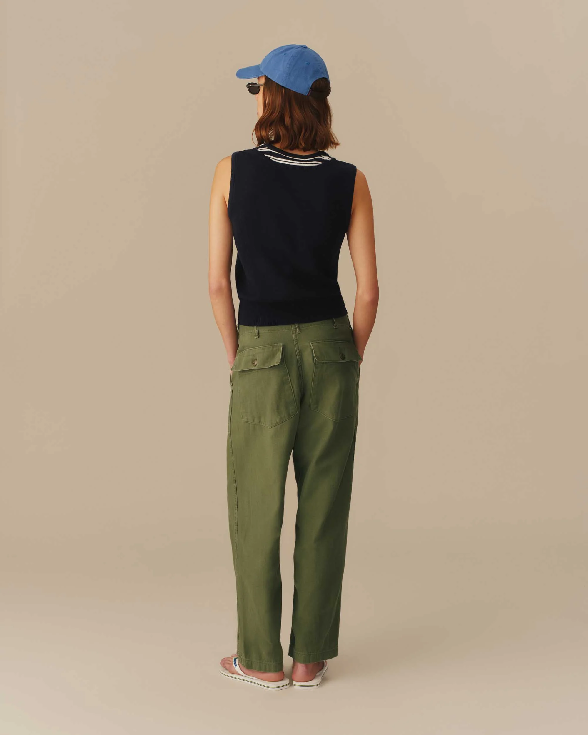 Women's Cotton Layered & Striped Knit Tank Navy - Image 5
