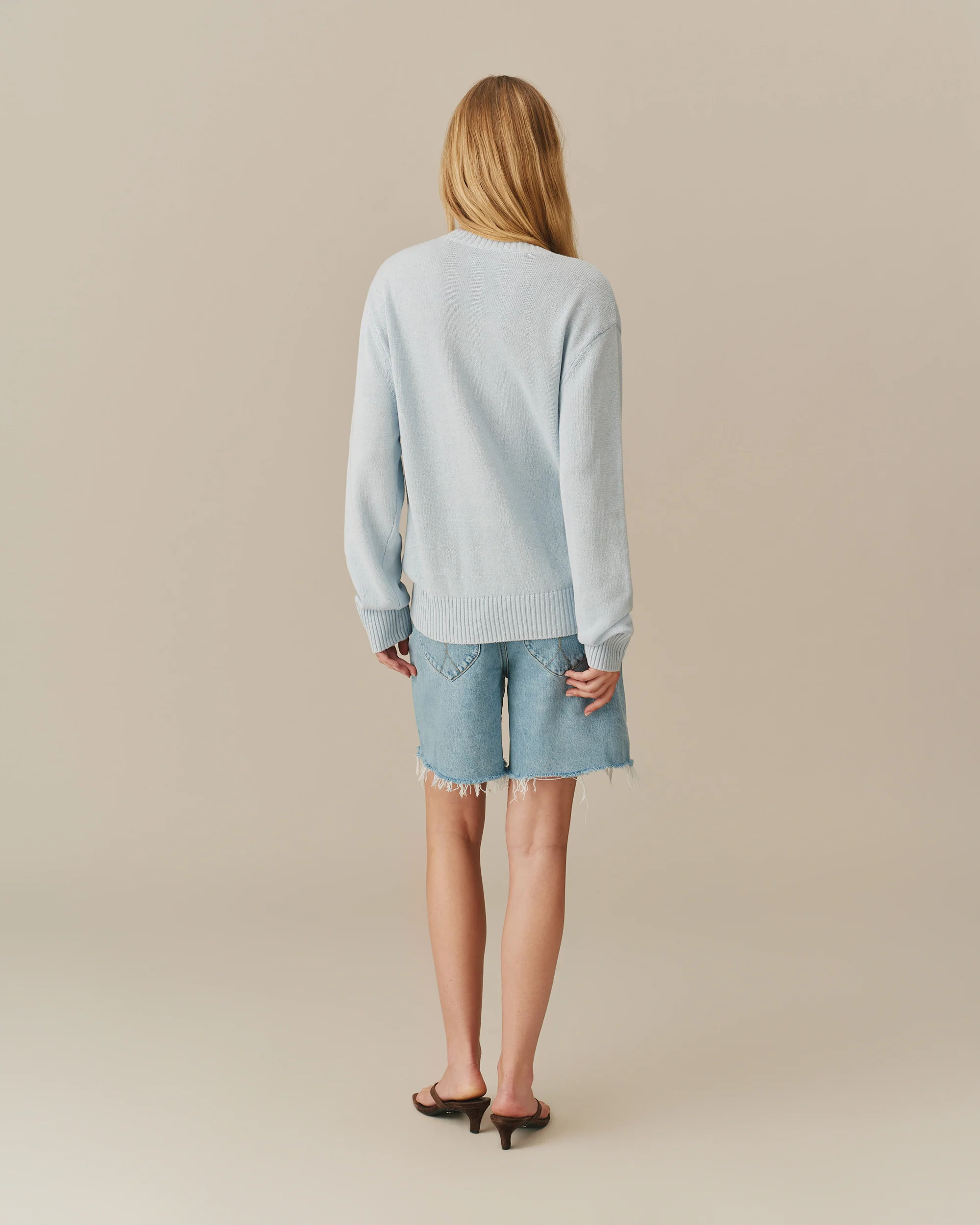 Cotton Linen Butter Sweater Blue - Image 7