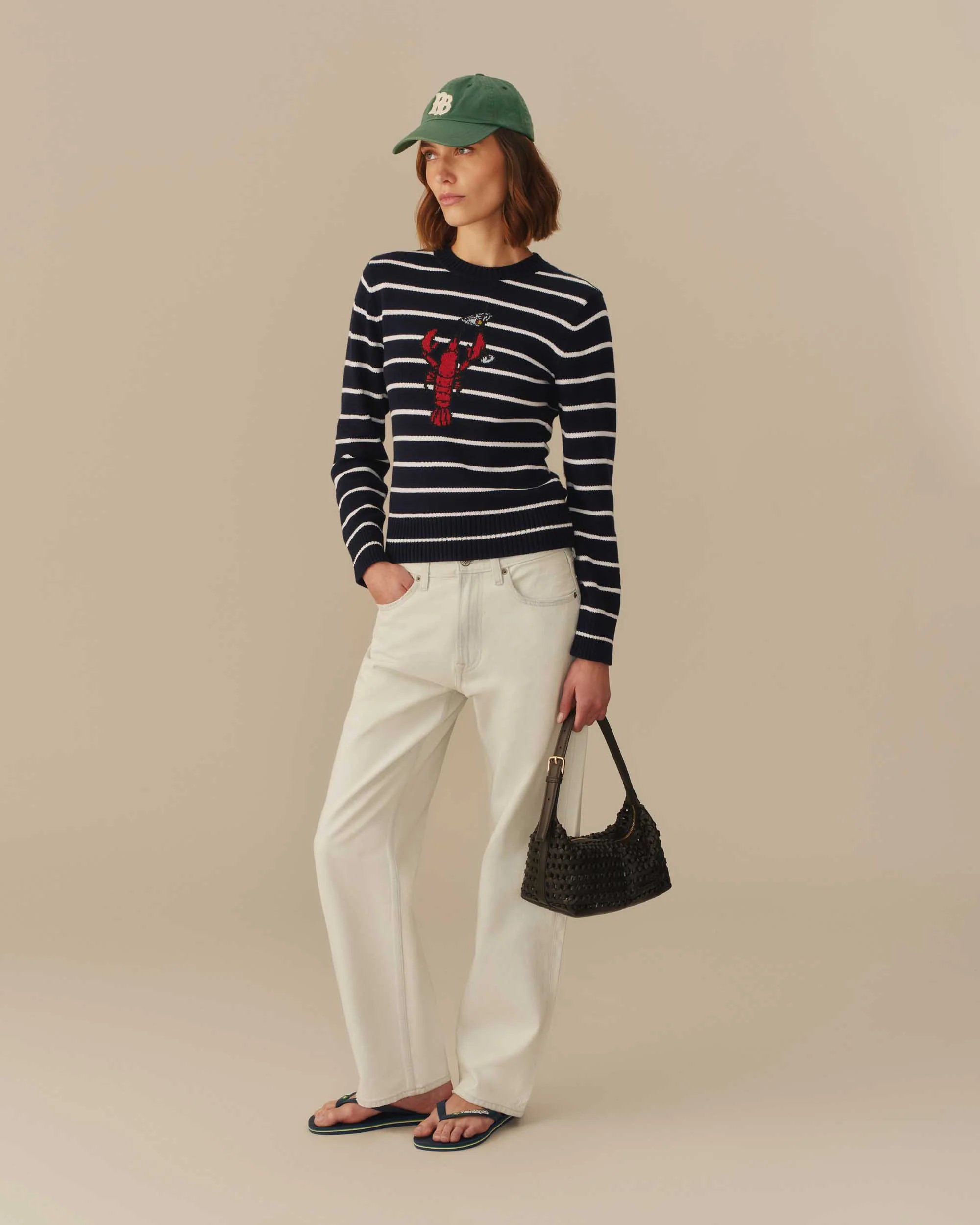 Cotton Lobster & Martini Striped Sweater Navy - Image 2
