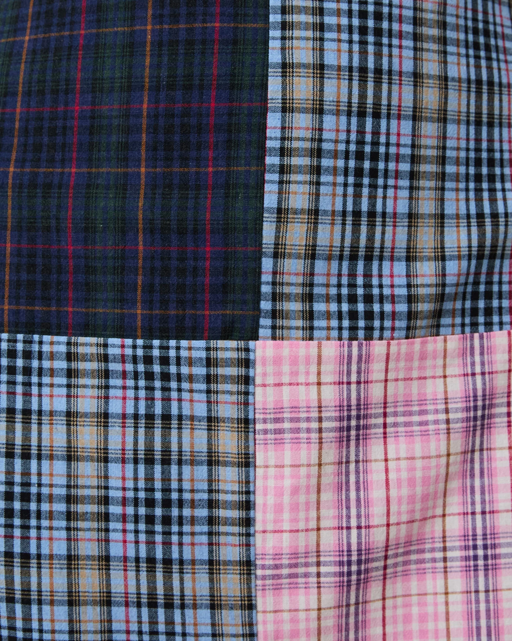 Women's Cotton Patch Work Plaid Dress Mixed Plaid - Image 5
