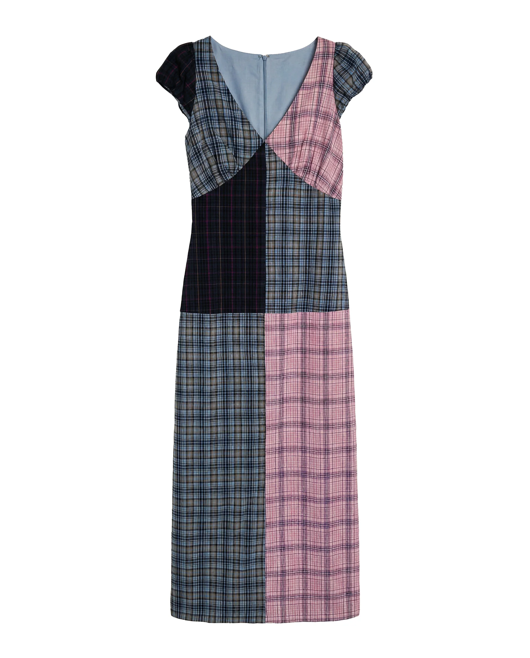 Women's Cotton Patch Work Plaid Dress Mixed Plaid - Image 9