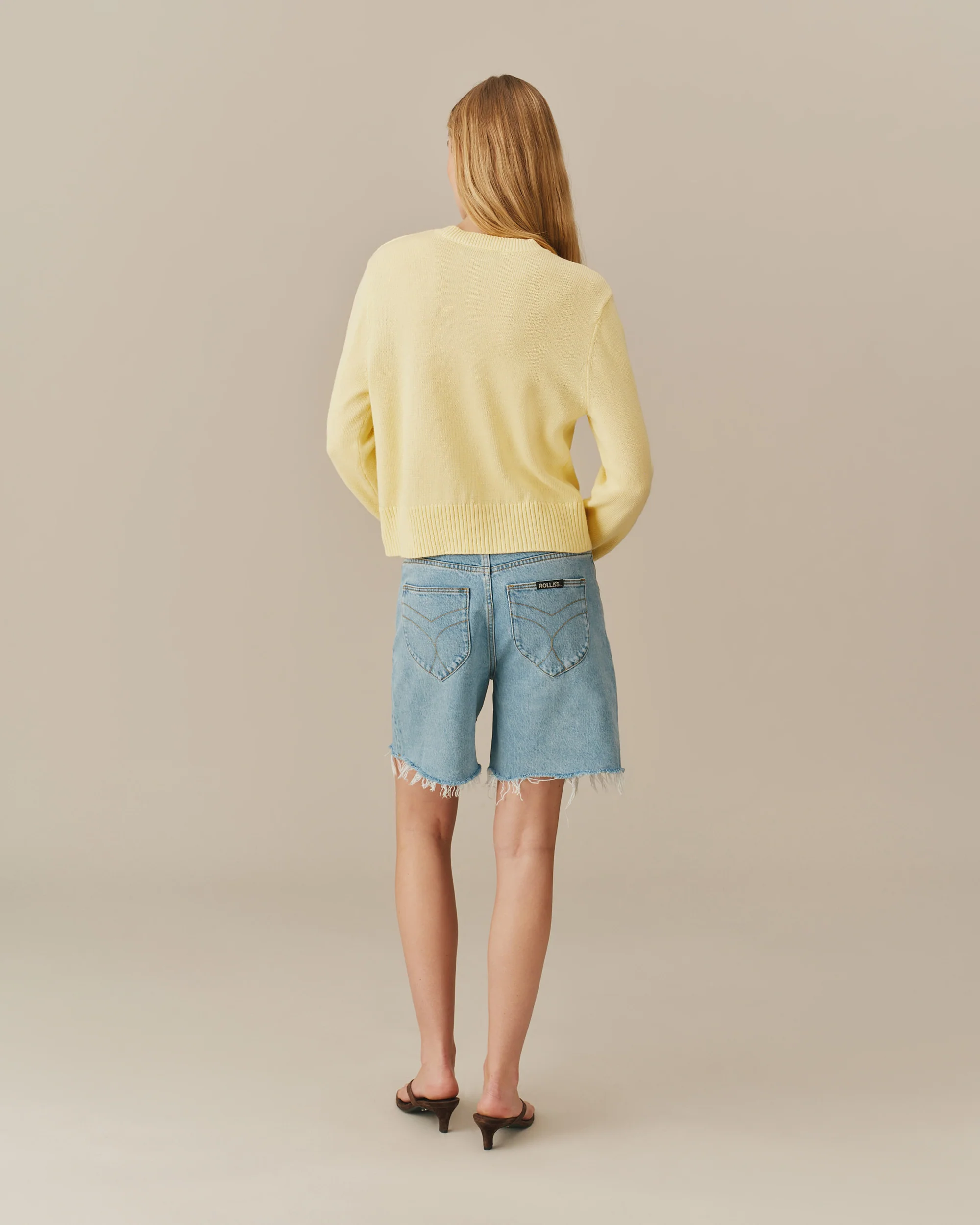 Cotton Ramie Bear & Bees Sweater Yellow - Image 4
