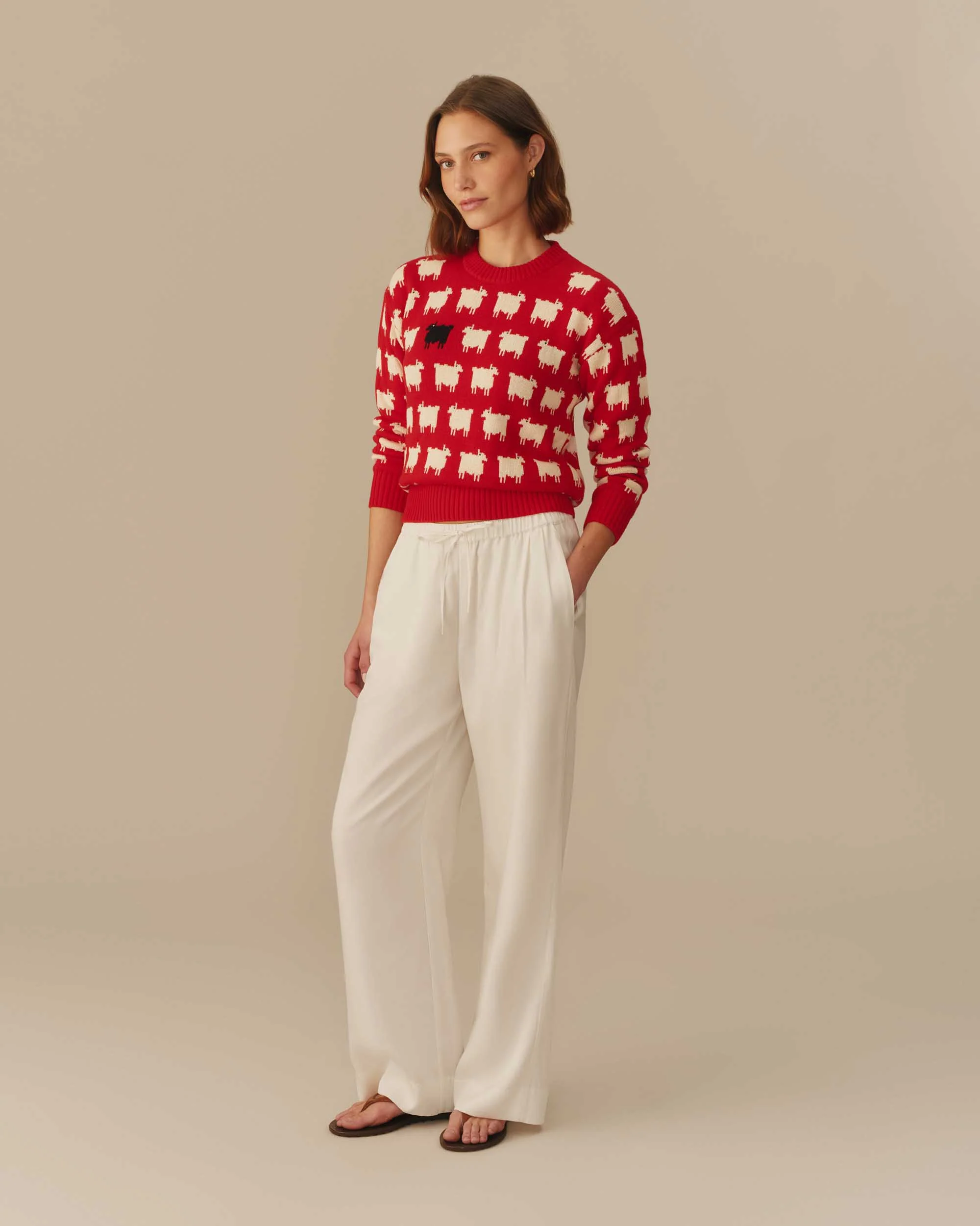 Warm & Wonderful Fitted "Diana Edition" Cotton Sheep Sweater - Image 4