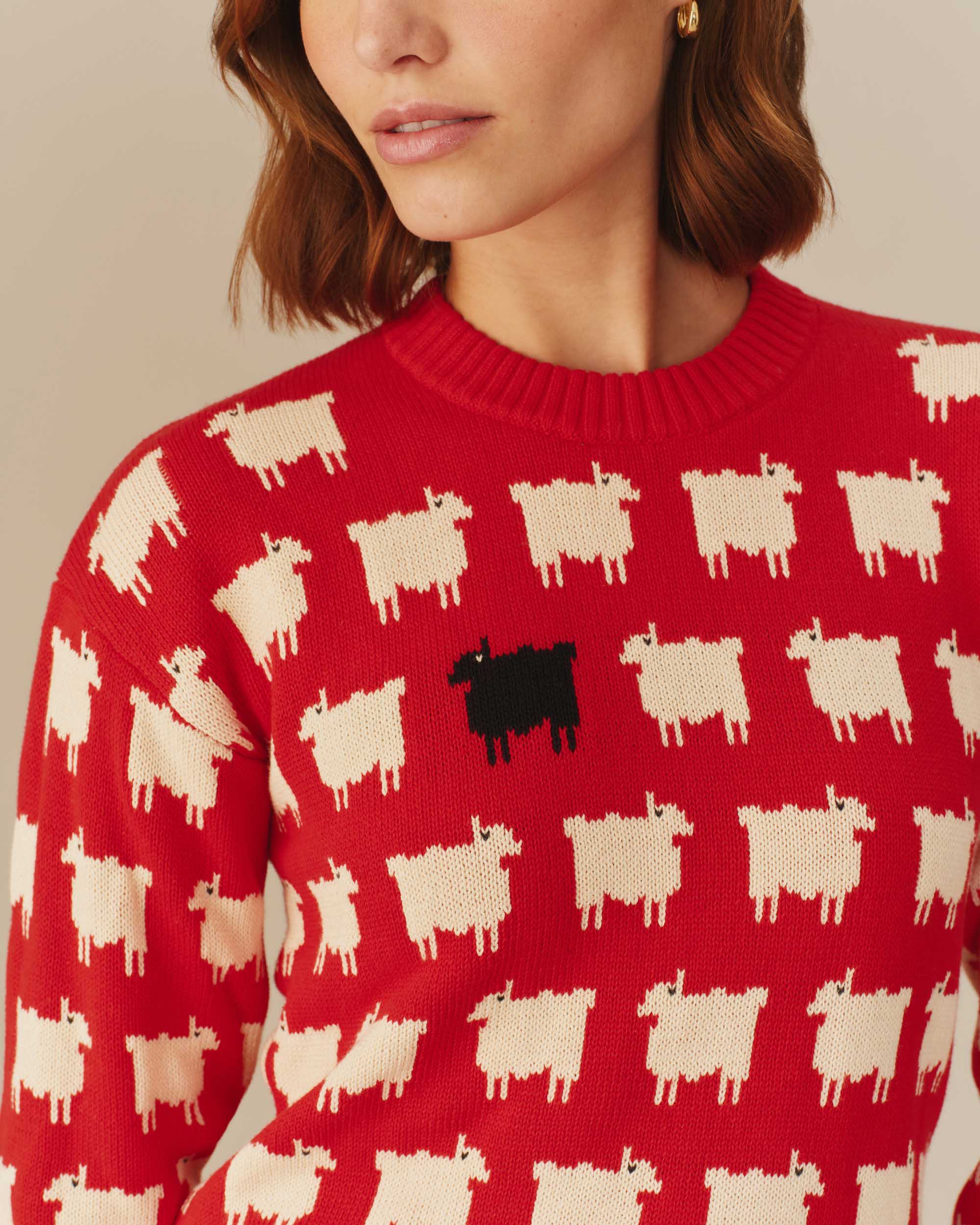 Warm & Wonderful Fitted "Diana Edition" Cotton Sheep Sweater - Image 5