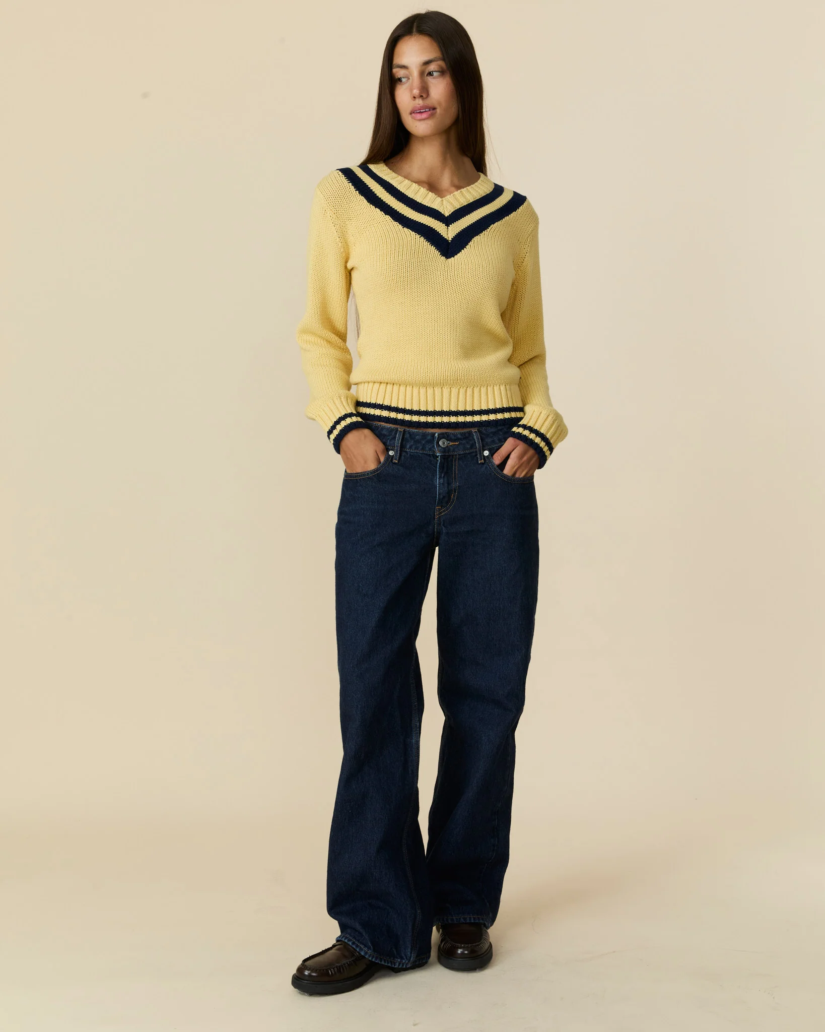 Cotton University V-Neck Sweater - Image 3