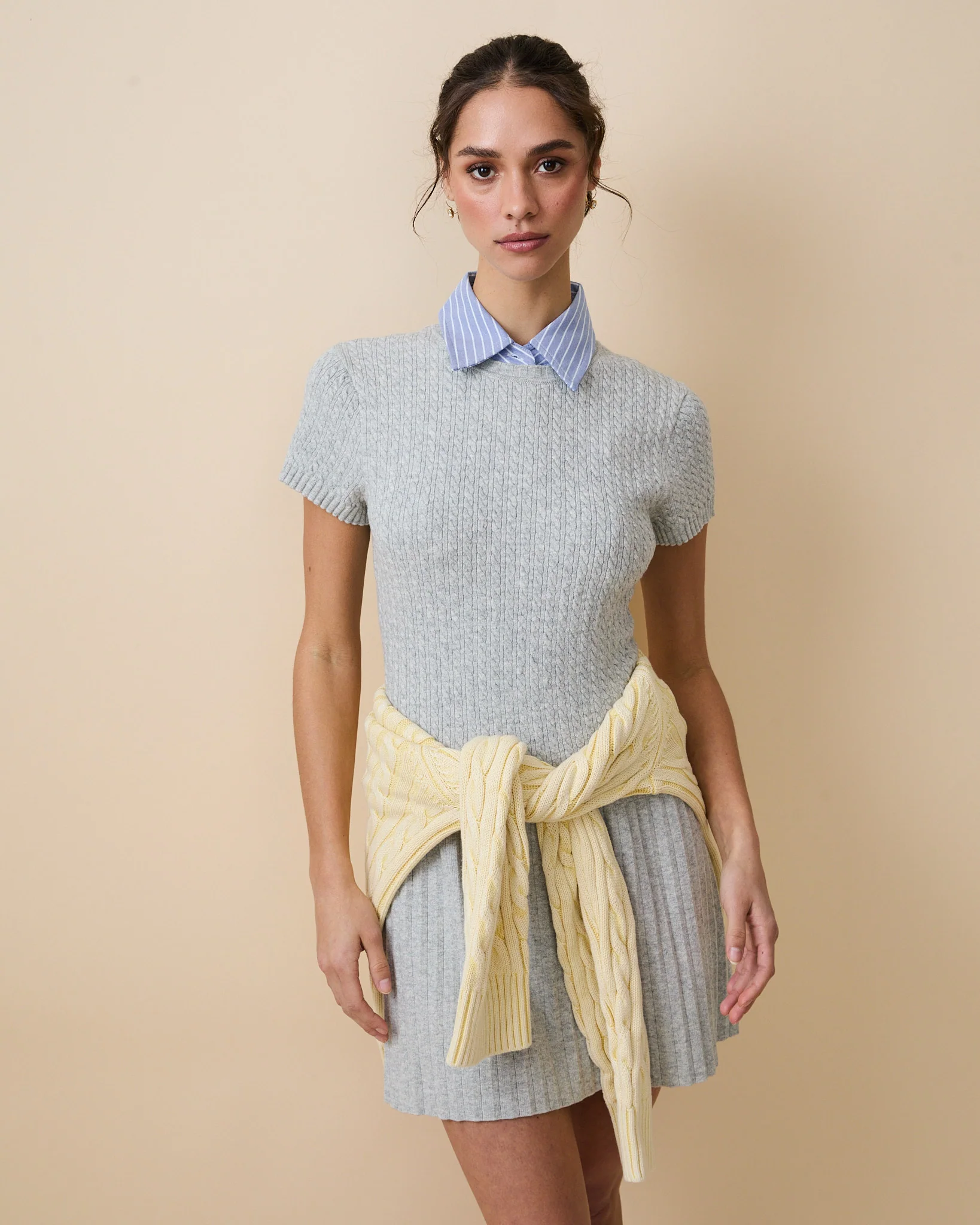 Women's Detachable Collar Blue White Stripe - Image 5