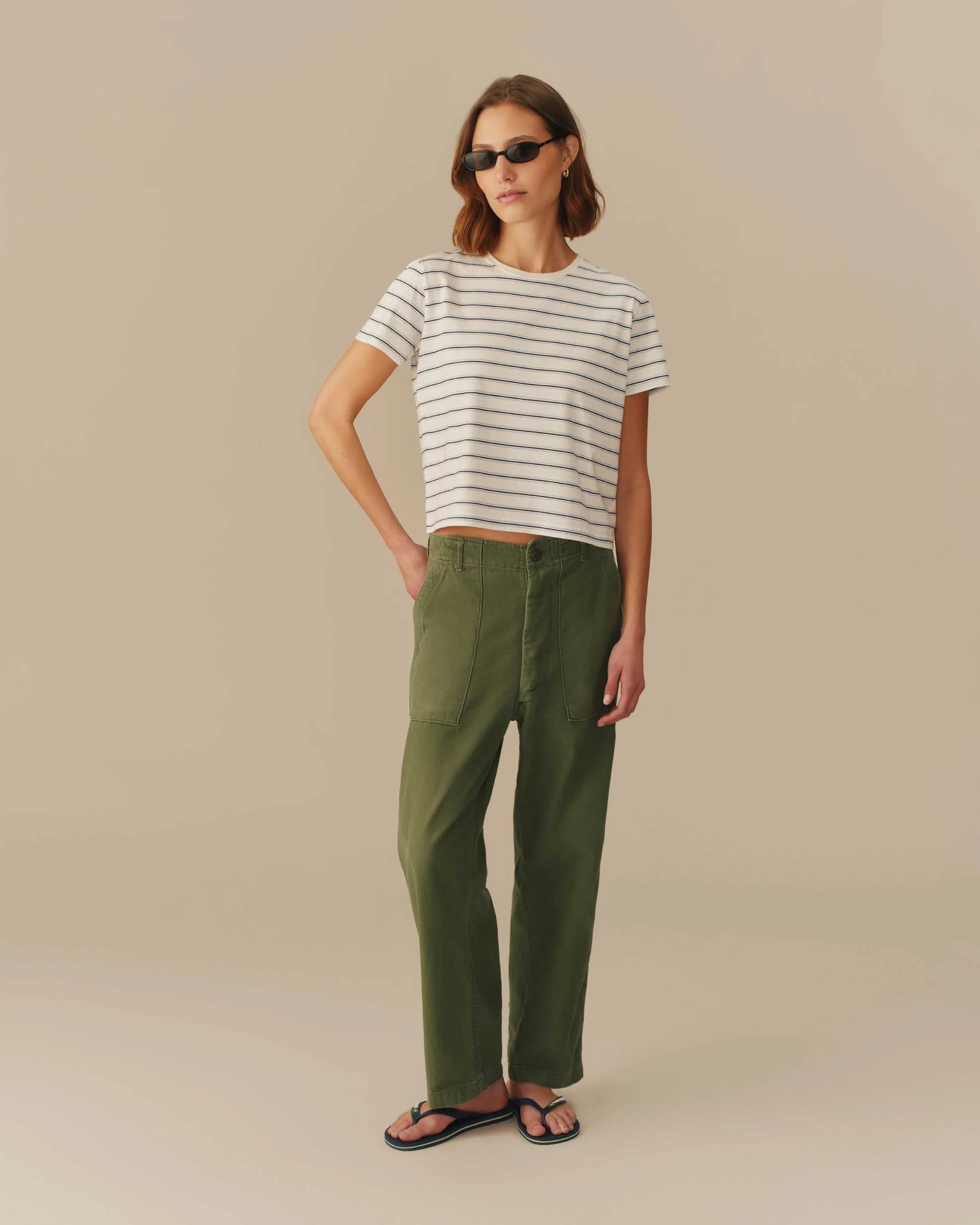 Women's Easy Striped Tee Blue & White - Image 2