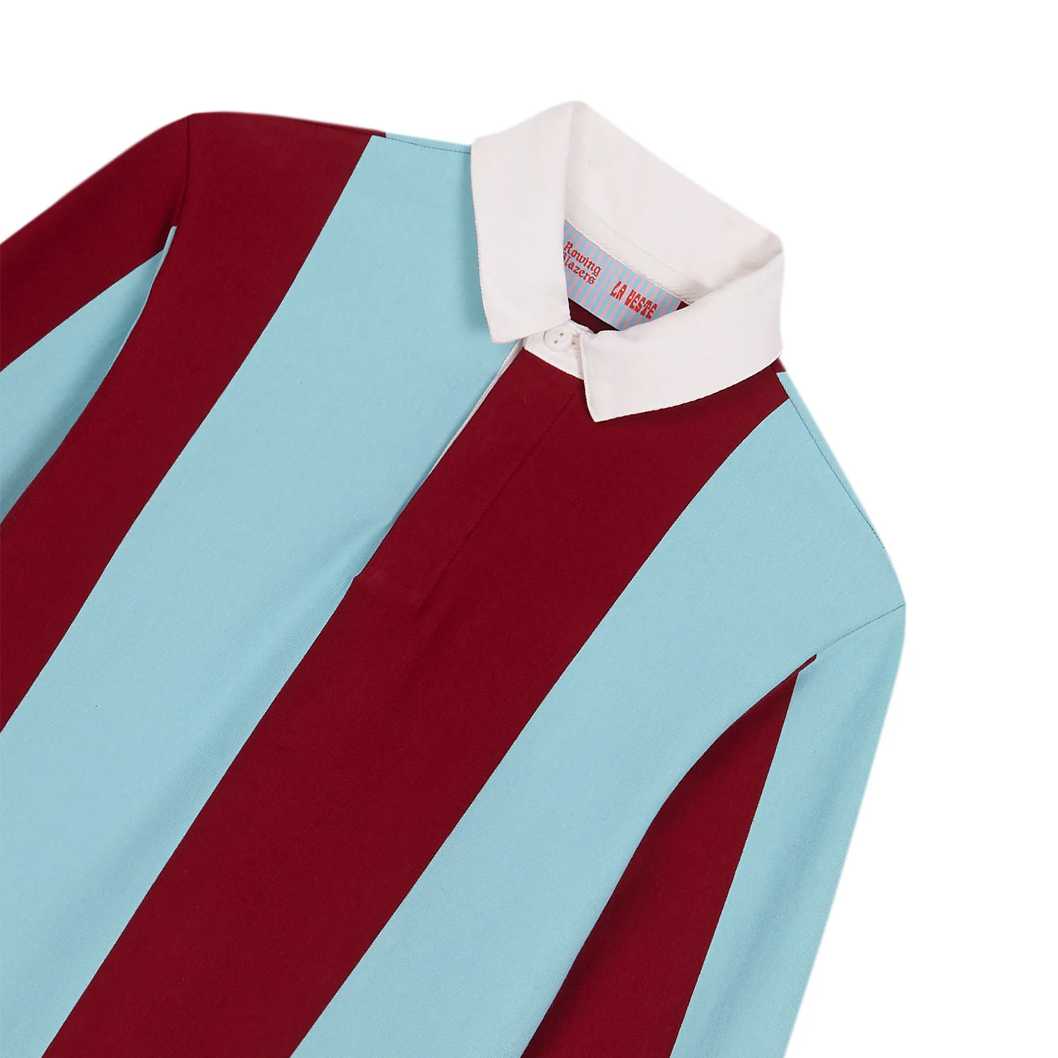 La Veste Striped Rugby Blue and Burgundy - Image 2