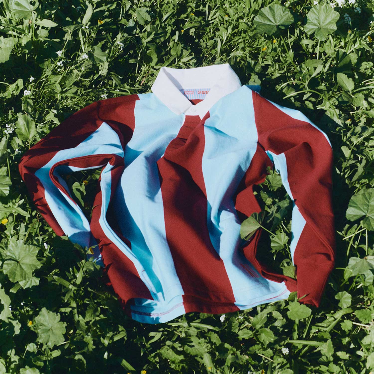 La Veste Striped Rugby Blue and Burgundy - Image 3