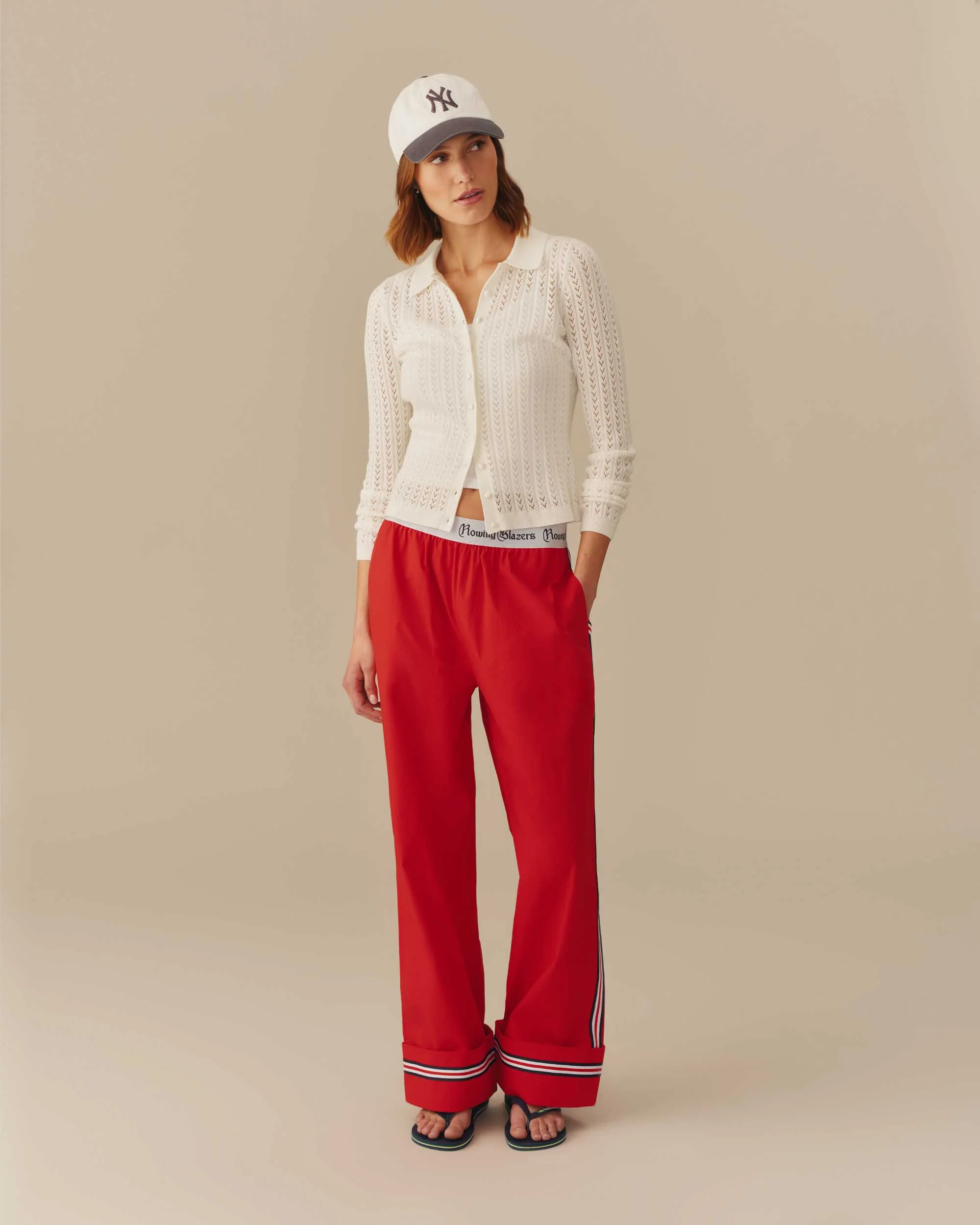 Lightweight Pointelle Cardigan White - Image 3