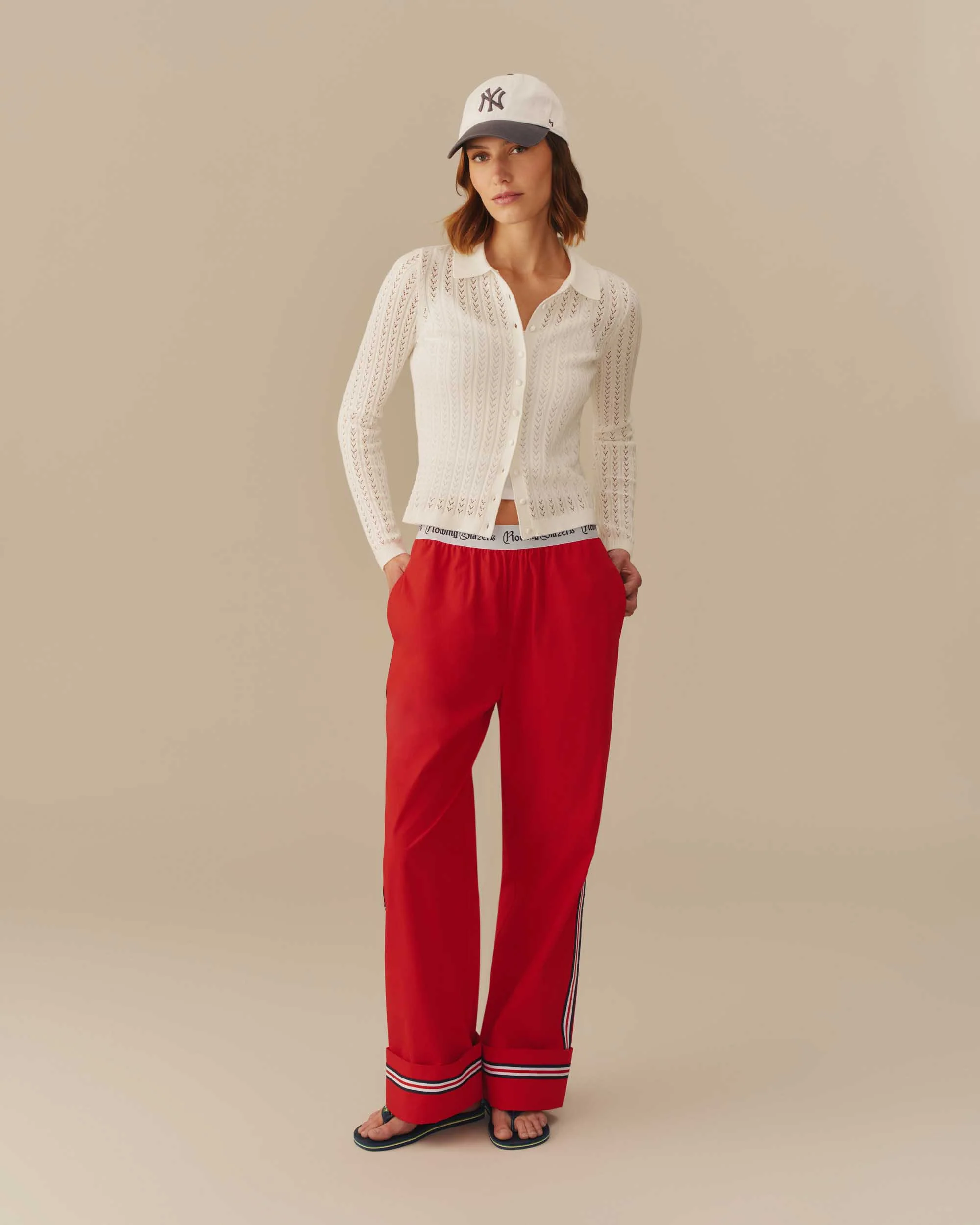 Lightweight Pointelle Cardigan White - Image 5