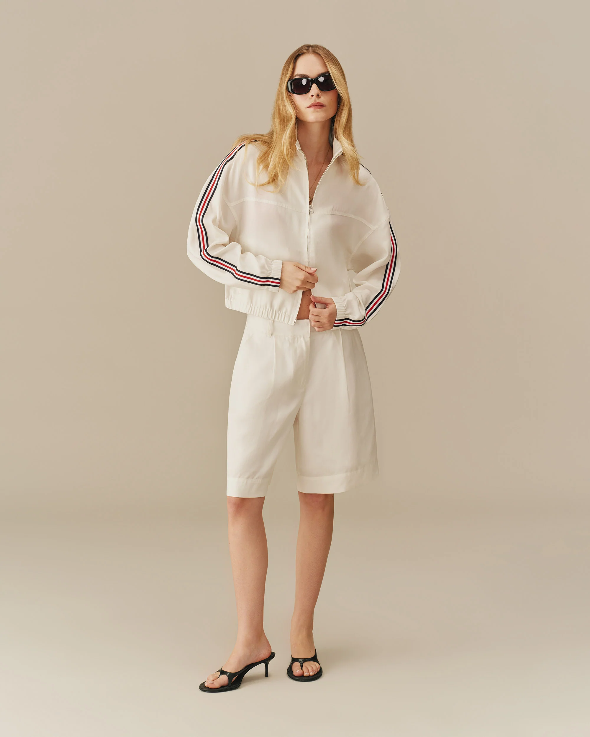 Women's Linen Tencel Bermuda Trouser Short White - Image 5