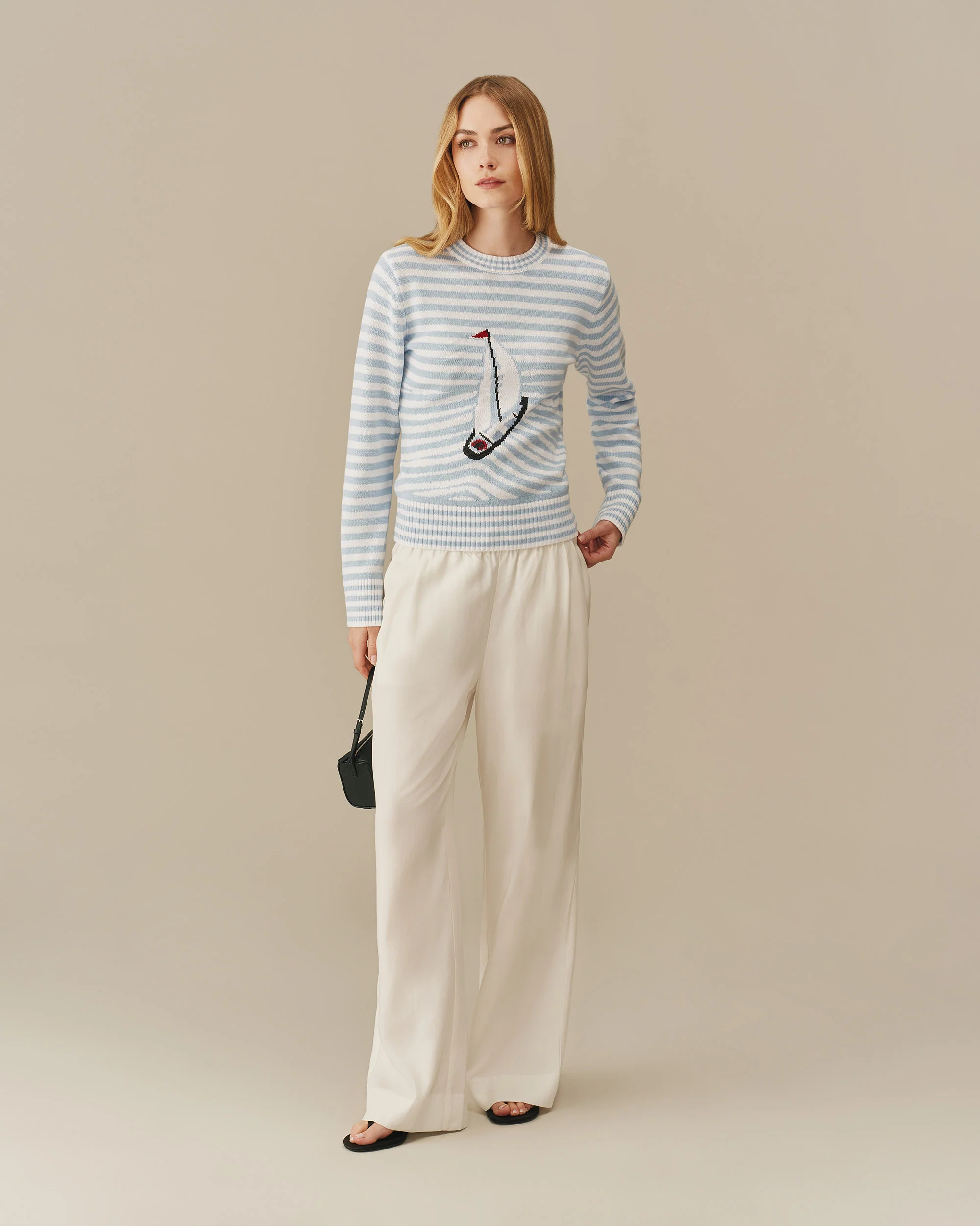 Women's Linen Tencel Everyday Trouser White - Image 3