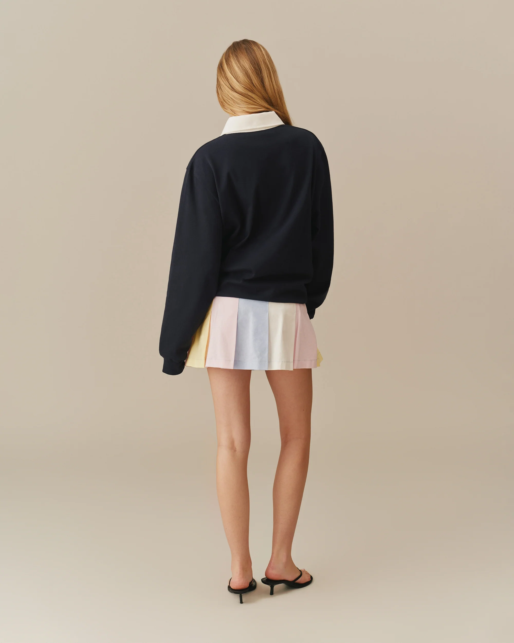 Women's Pleated Mini Skort Primary Colorblock - Image 4