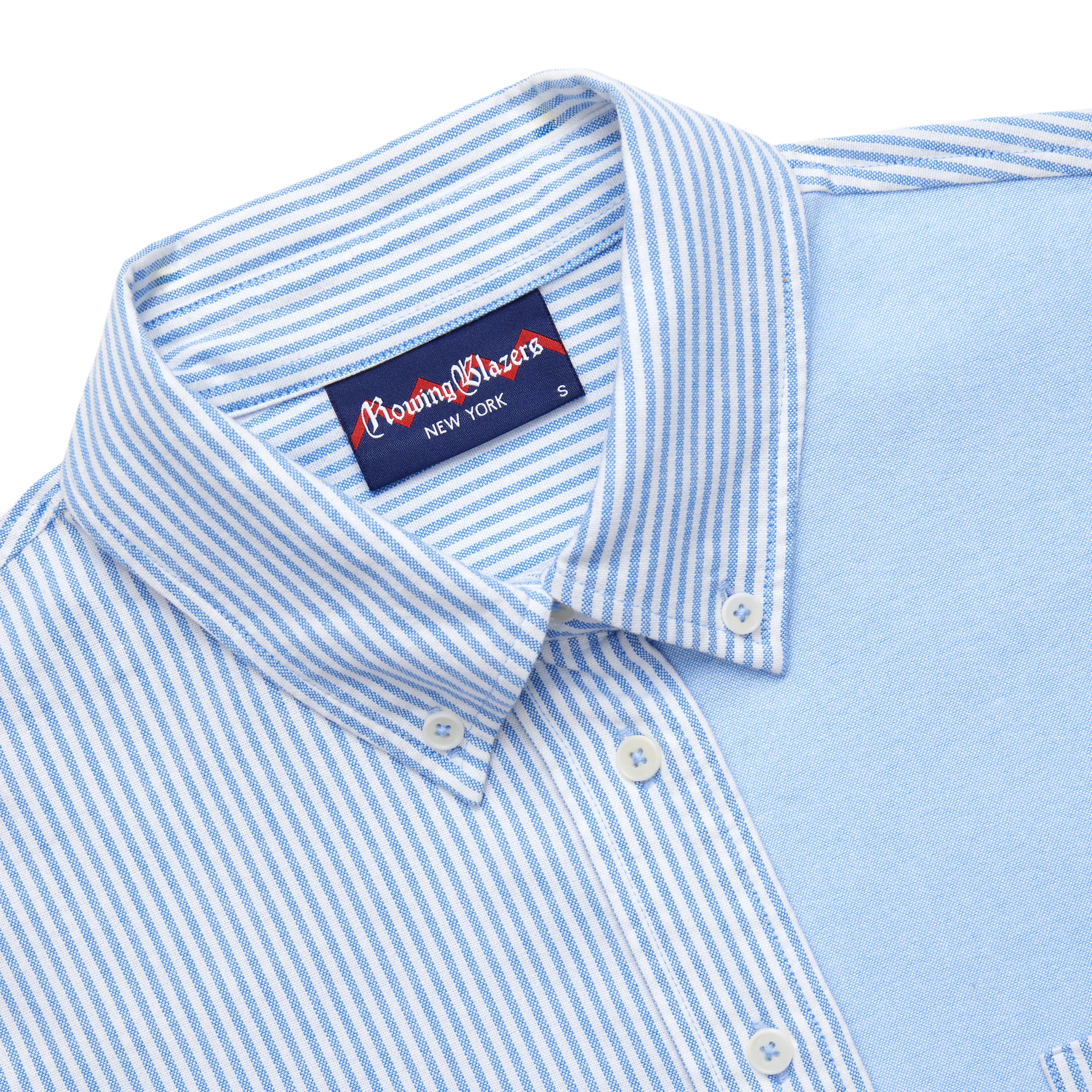 Women's Oversized Oxford Shirt Blue Mixed Stripe - Image 2