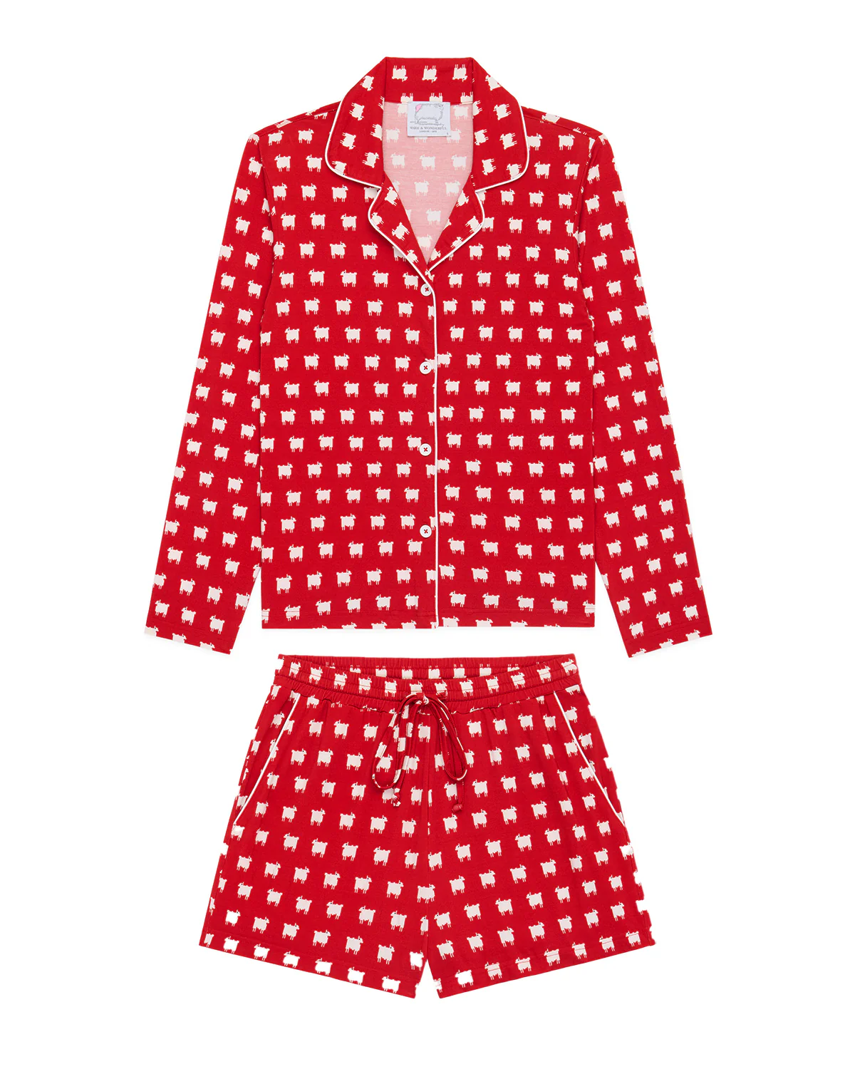 Women's Sheep Pajama Set Diana Red