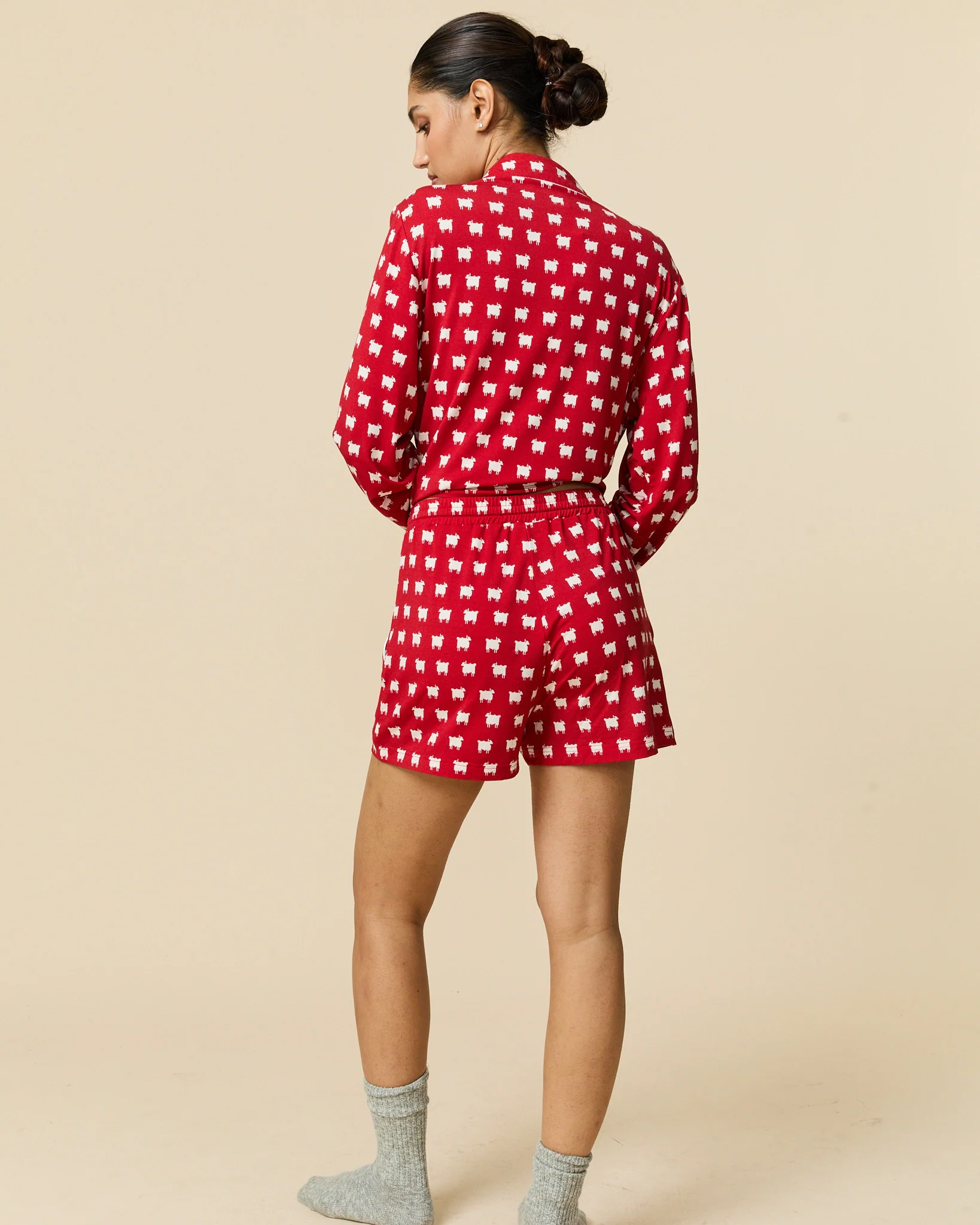 Women's Sheep Pajama Set Diana Red - Image 8
