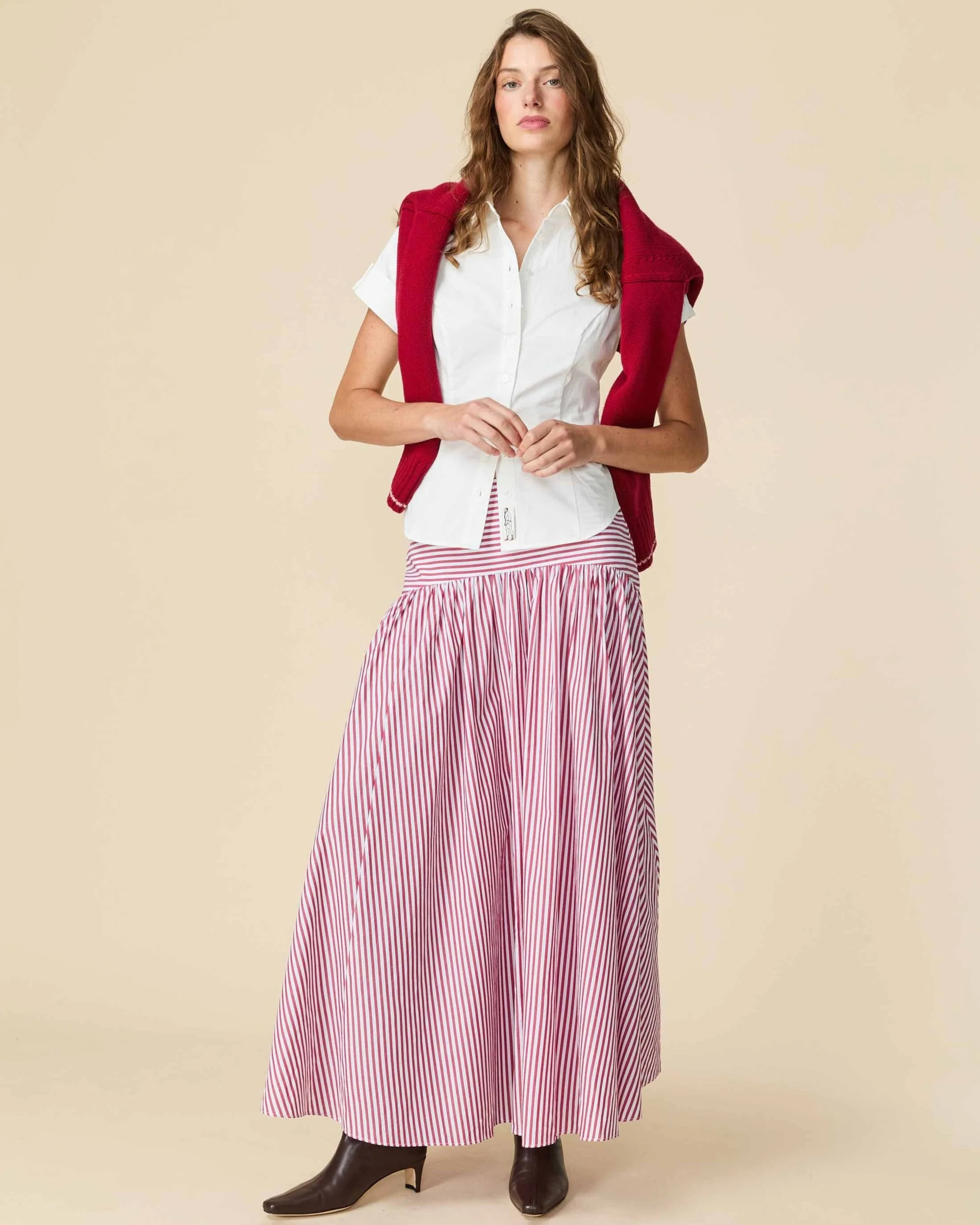 Women's Short Sleeve Collar Button Down White - Image 5