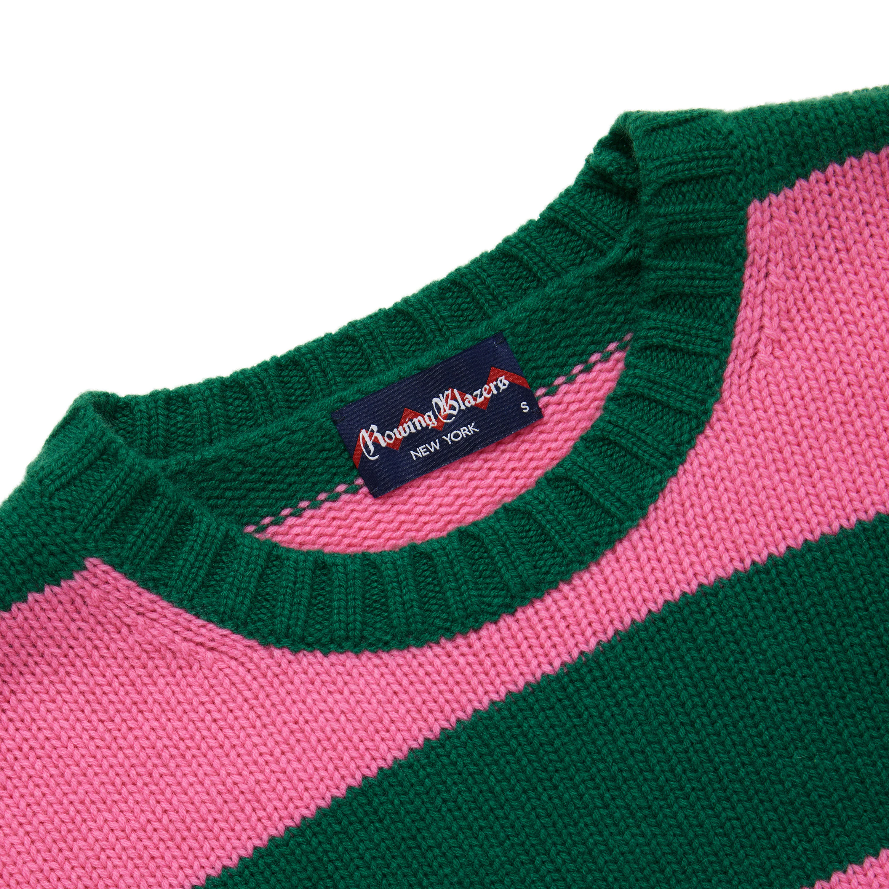 Stripe Cashmere Sweater Evergreen Pink - Image 4