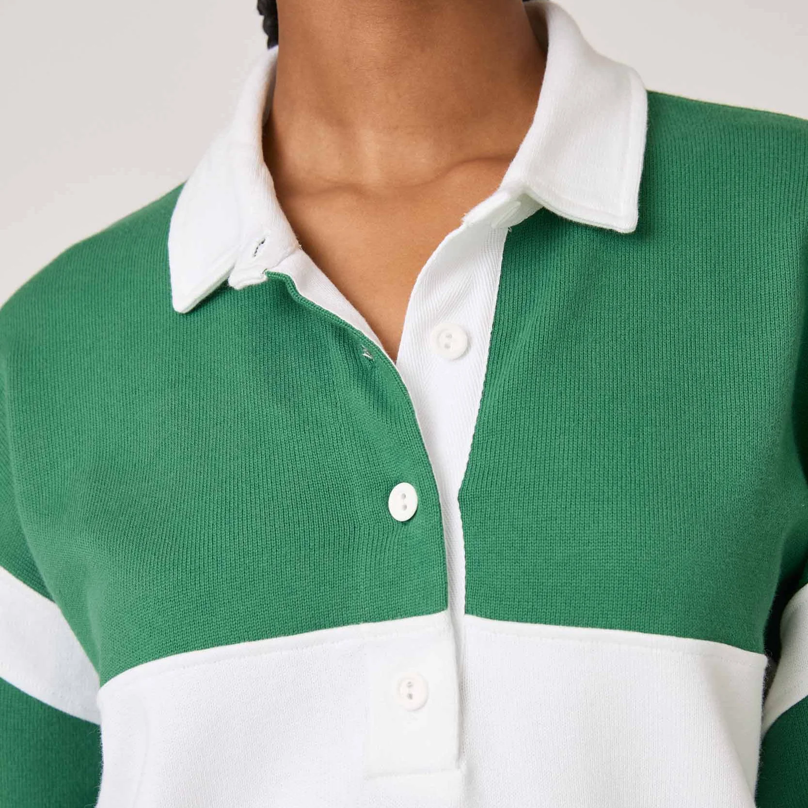 Women's Stripe Rugby Dress Green - Image 4
