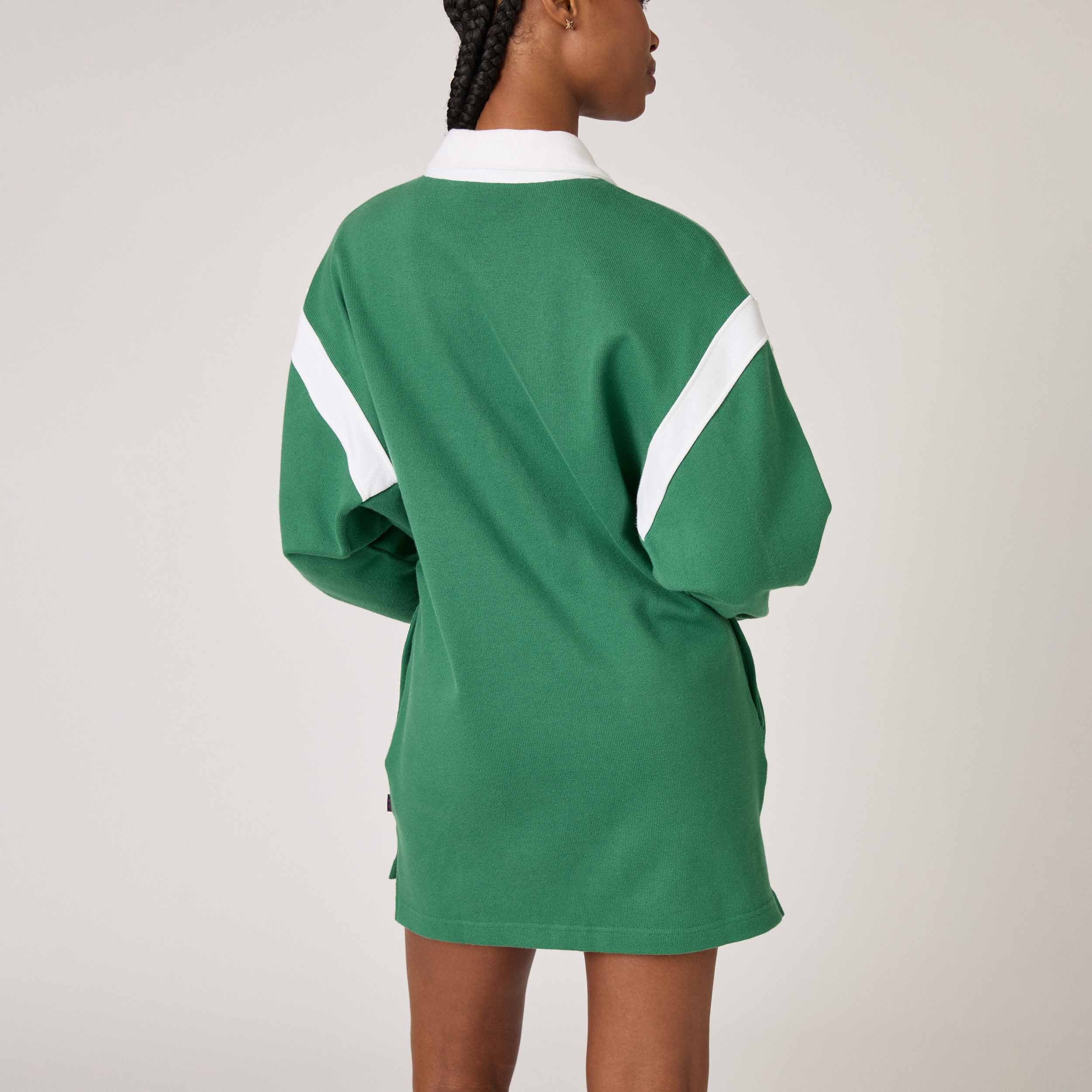 Women's Stripe Rugby Dress Green - Image 6