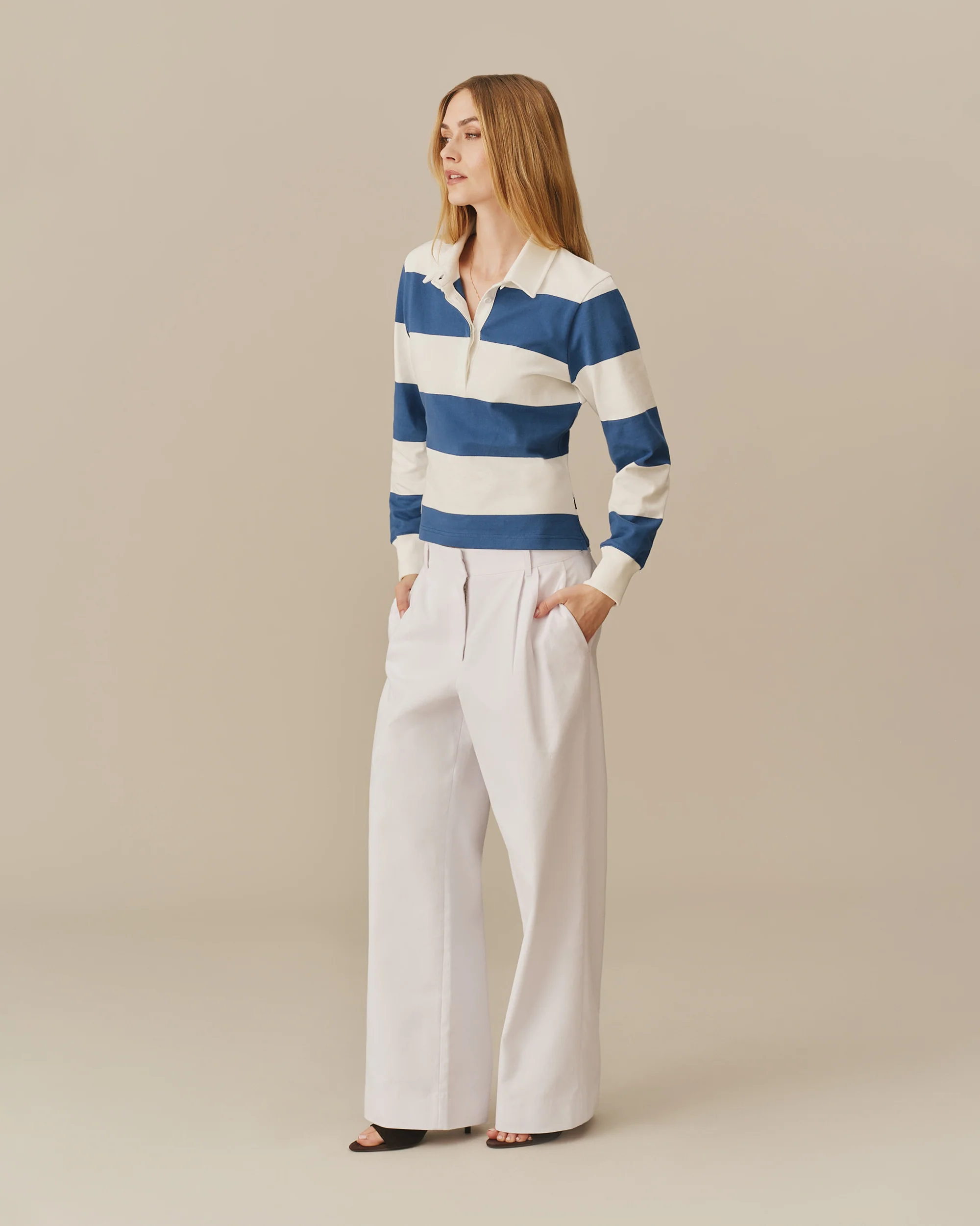 Striped Rugby Blue White Stripe - Image 3