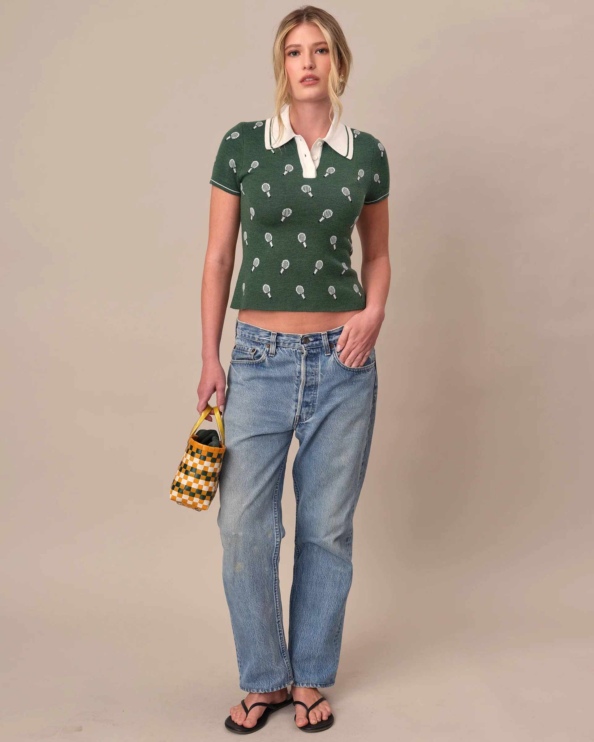 Women's Sweater Polo Green