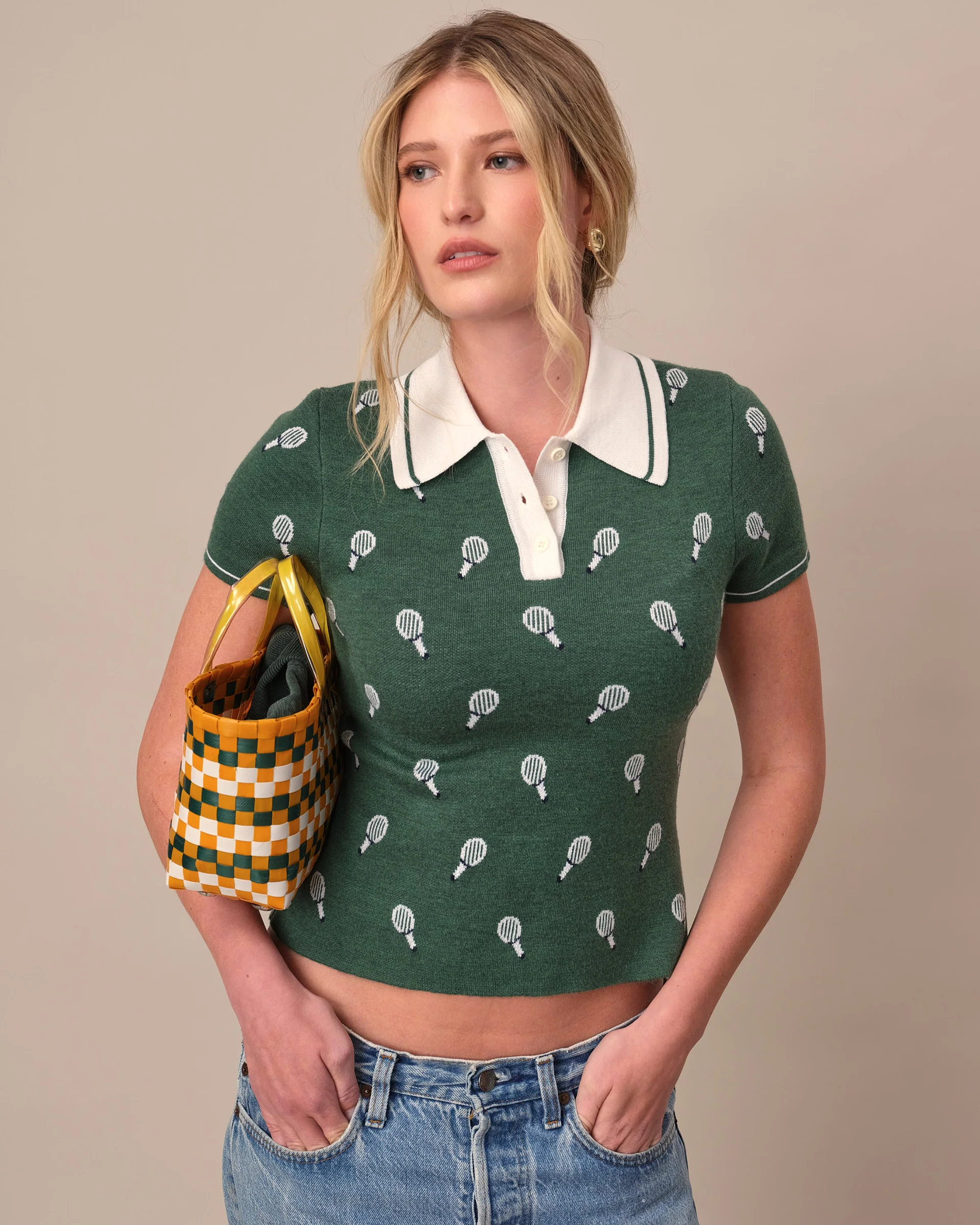 Women's Sweater Polo Green - Image 4